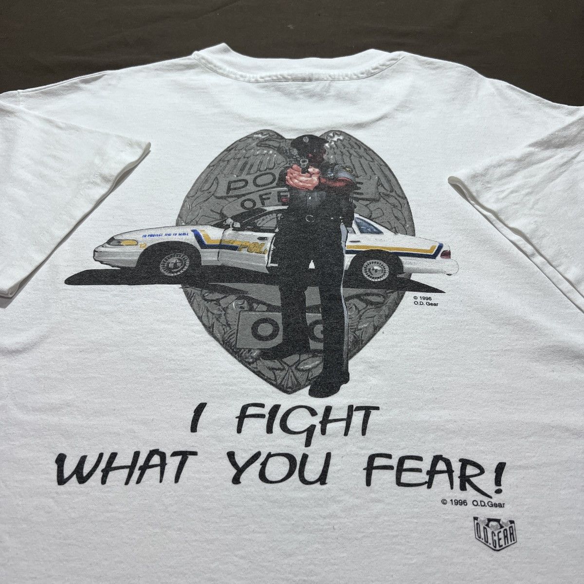 Vintage Vintage 90s O.D. Gear Police Department Graphic Tee Shirt XL Size US XL / EU 56 / 4 - 1 Thumbnail