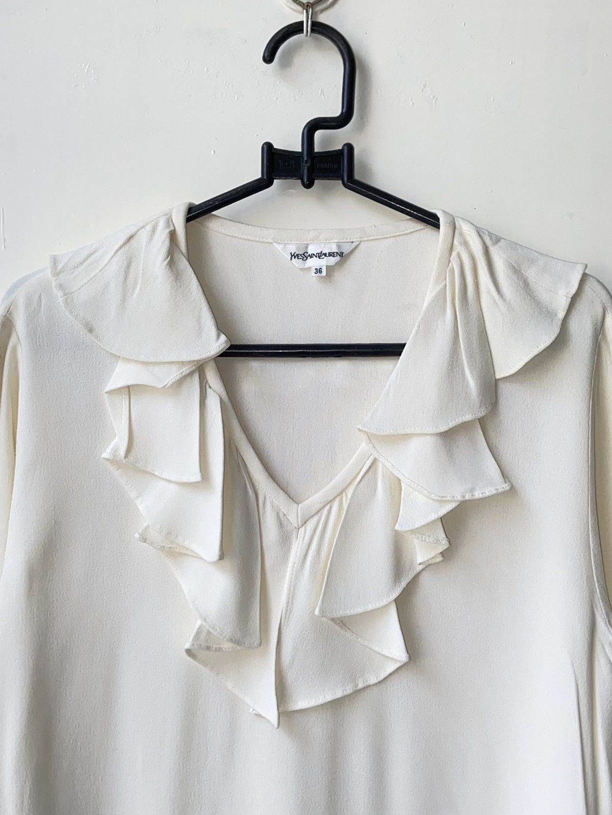 Yves Saint Laurent Yves Saint Laurent White Blouse Size XS / US 0-2 / IT 36-38 - 12 Thumbnail
