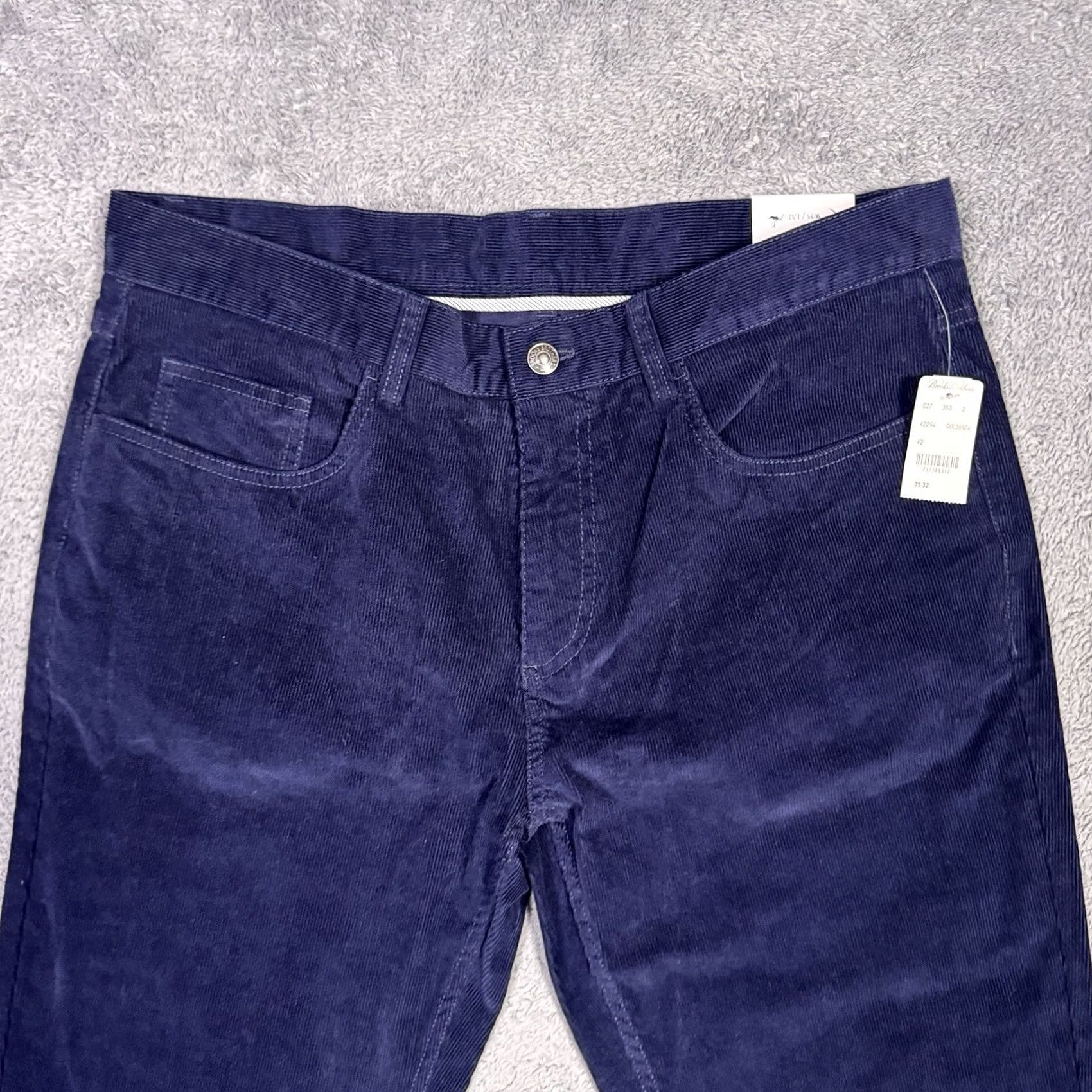 Brooks Brothers Brooks Brothers Pants Mens 35x32 Corduroy Slim Chino 5 Pocket Straight Leg 35 Blue Regular Vintage: No Size US 35 - 3 Thumbnail