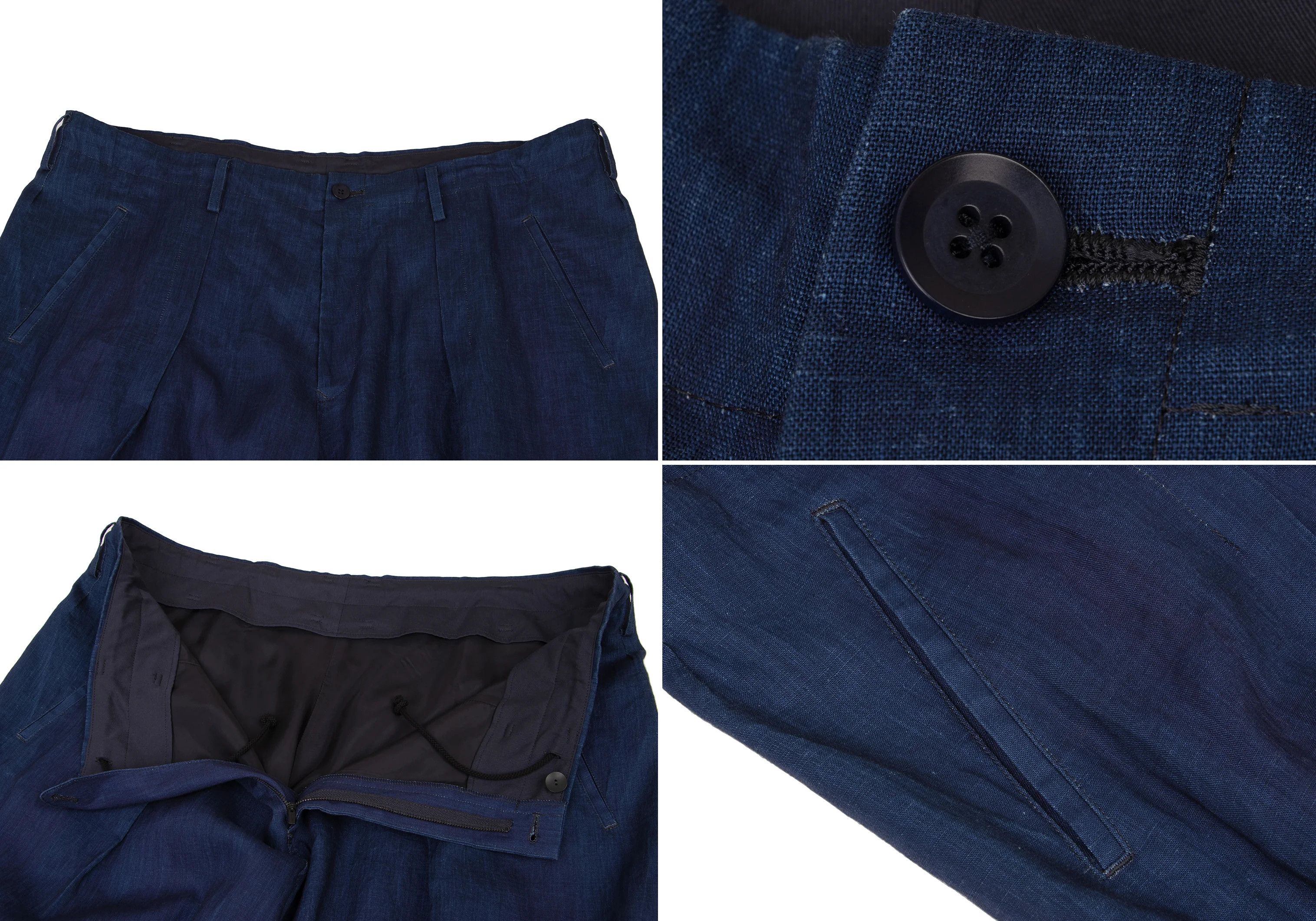 Yohji Yamamoto Yohji Yamamoto Indigo Linen Set-Up Blue 3 Size US 34 / EU 50 - 14 Thumbnail