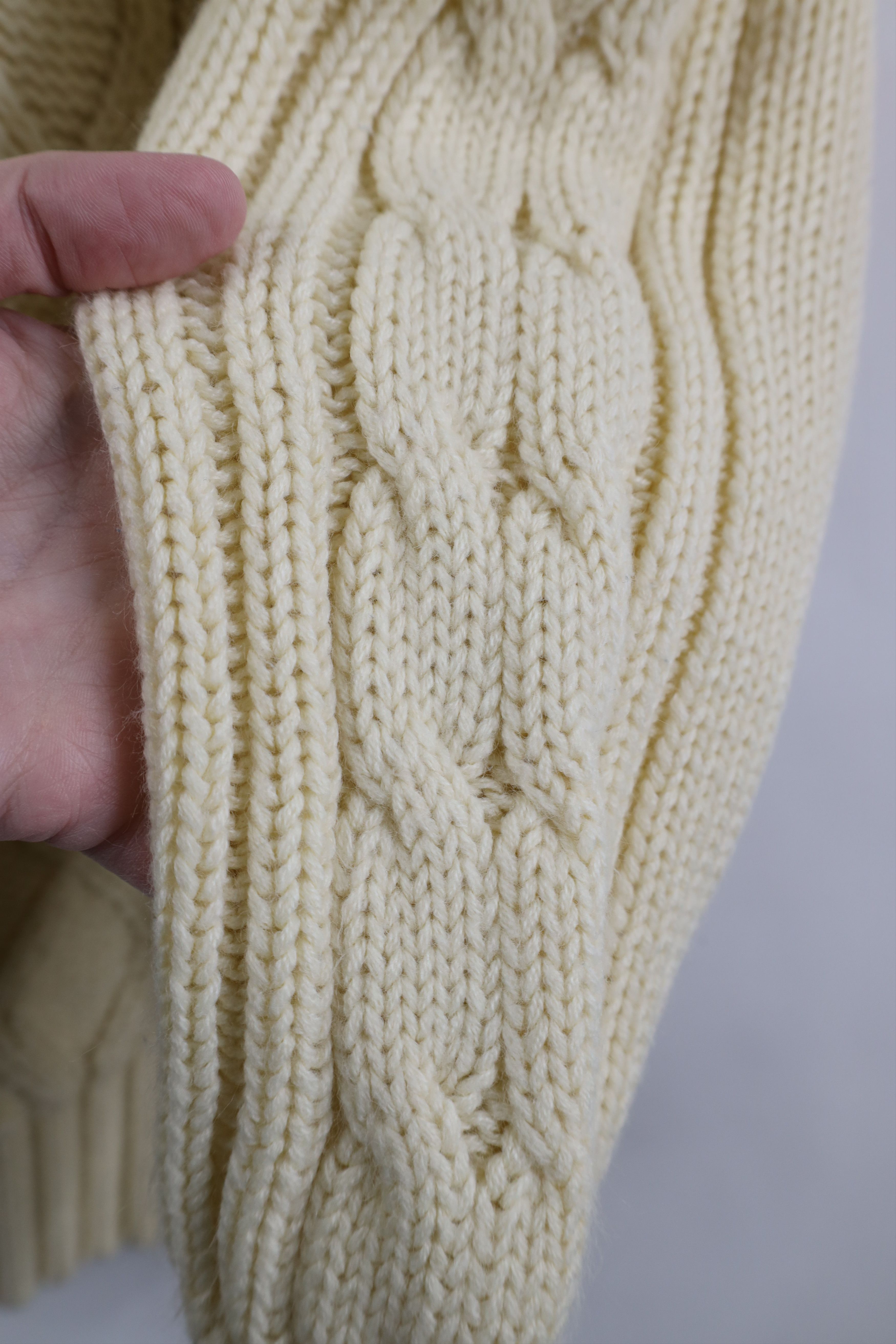 Vintage Vintage 90s Streetwear Cable Knit Fisherman Sweater Cream Size M / US 6-8 / IT 42-44 - 5 Thumbnail