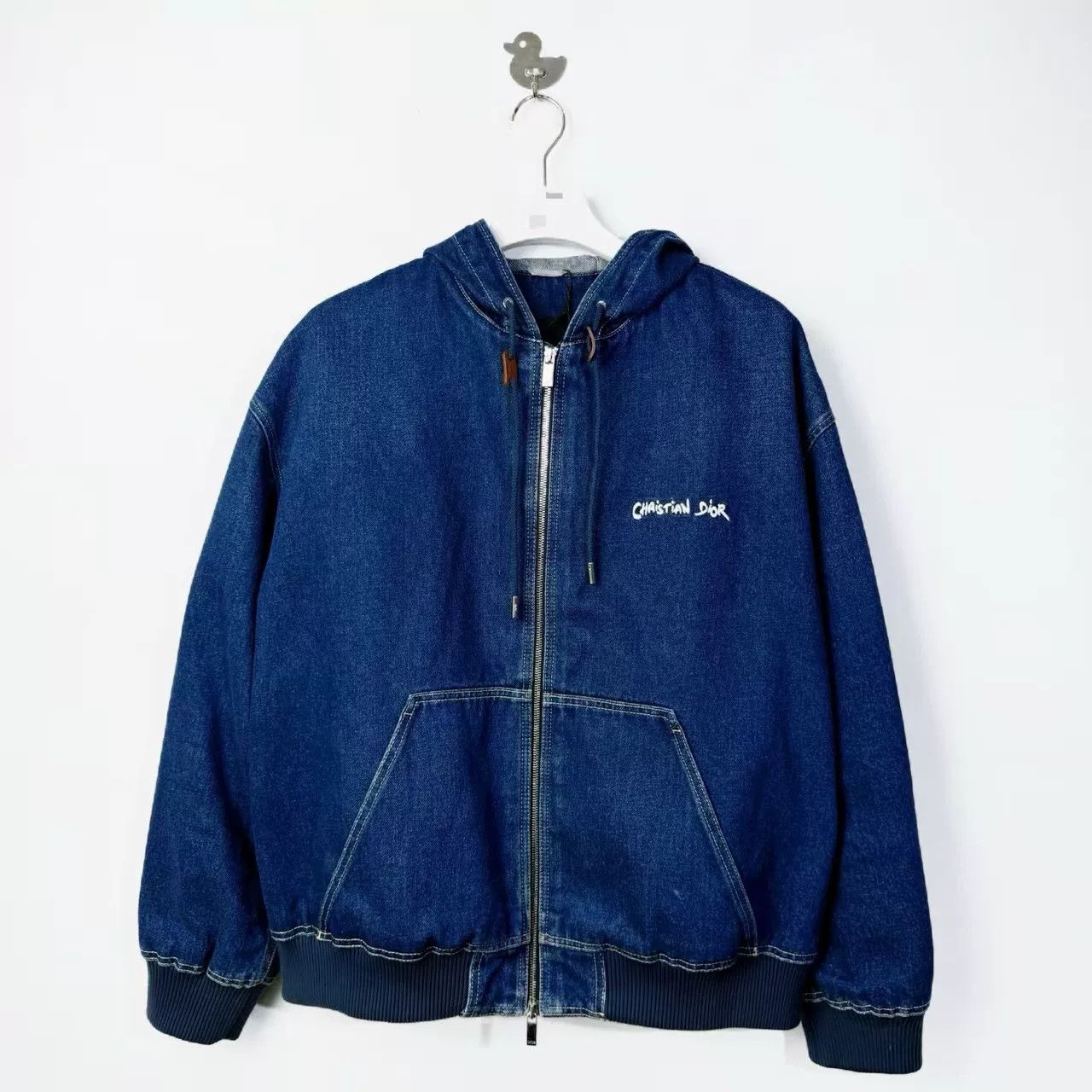 Dior Dior Logo Embroidered Hooded Denim Jacket 50 Size US M / EU 48-50 / 2 - 1 Thumbnail