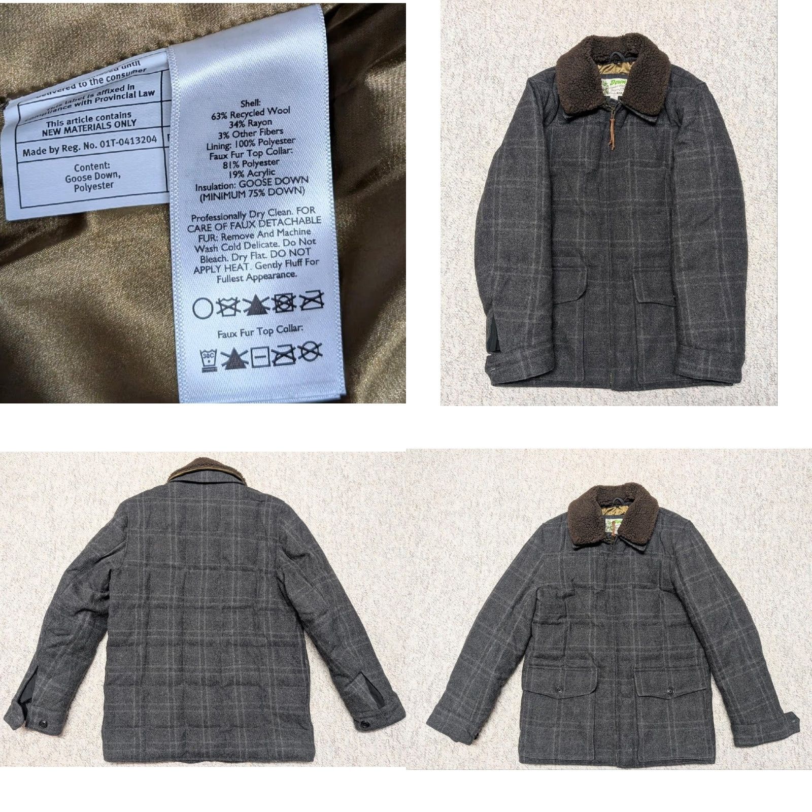 Eddie Bauer VINTAGE Eddie Bauer Coat Men M Gray Wool Goose Down EB550 Yukon Windowpane Pattern Modern Slim Fit Size US M / EU 48-50 / 2 - 8 Thumbnail