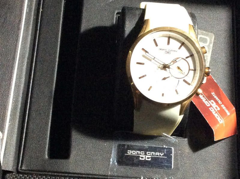 Designer Jorg Gray Men's Quartz Watch with Natural Leather Strap Size ONE SIZE - 5 Thumbnail