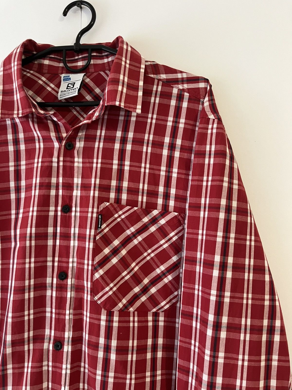 Salomon Salomon Plaid Gorpcore Outdoor Cotton Button Up Shirt Size US L / EU 52-54 / 3 - 3 Thumbnail