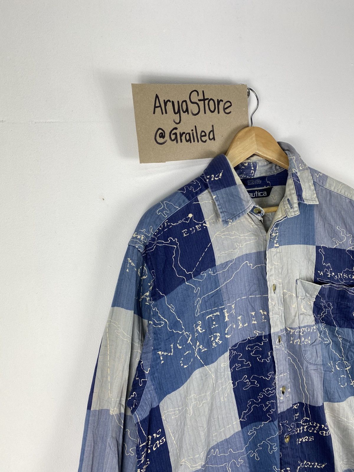 Nautica Vintage Flannel Nautica Fullprint North Carolina Size US XL / EU 56 / 4 - 2 Thumbnail
