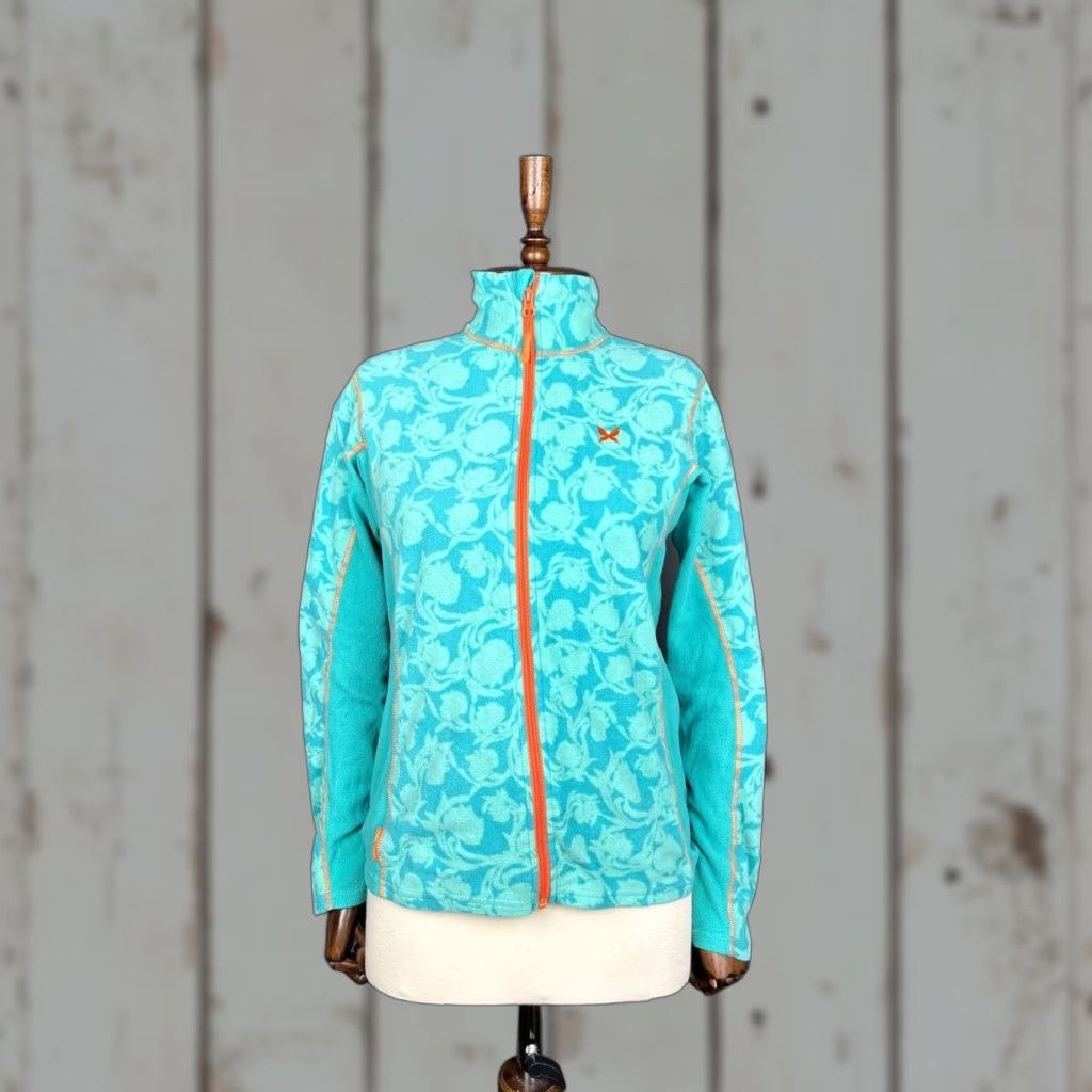 Vintage Kari Traa Women Fleece Jacket Blue Floral Regular M Jacket Size M / US 6-8 / IT 42-44 - 1 Thumbnail