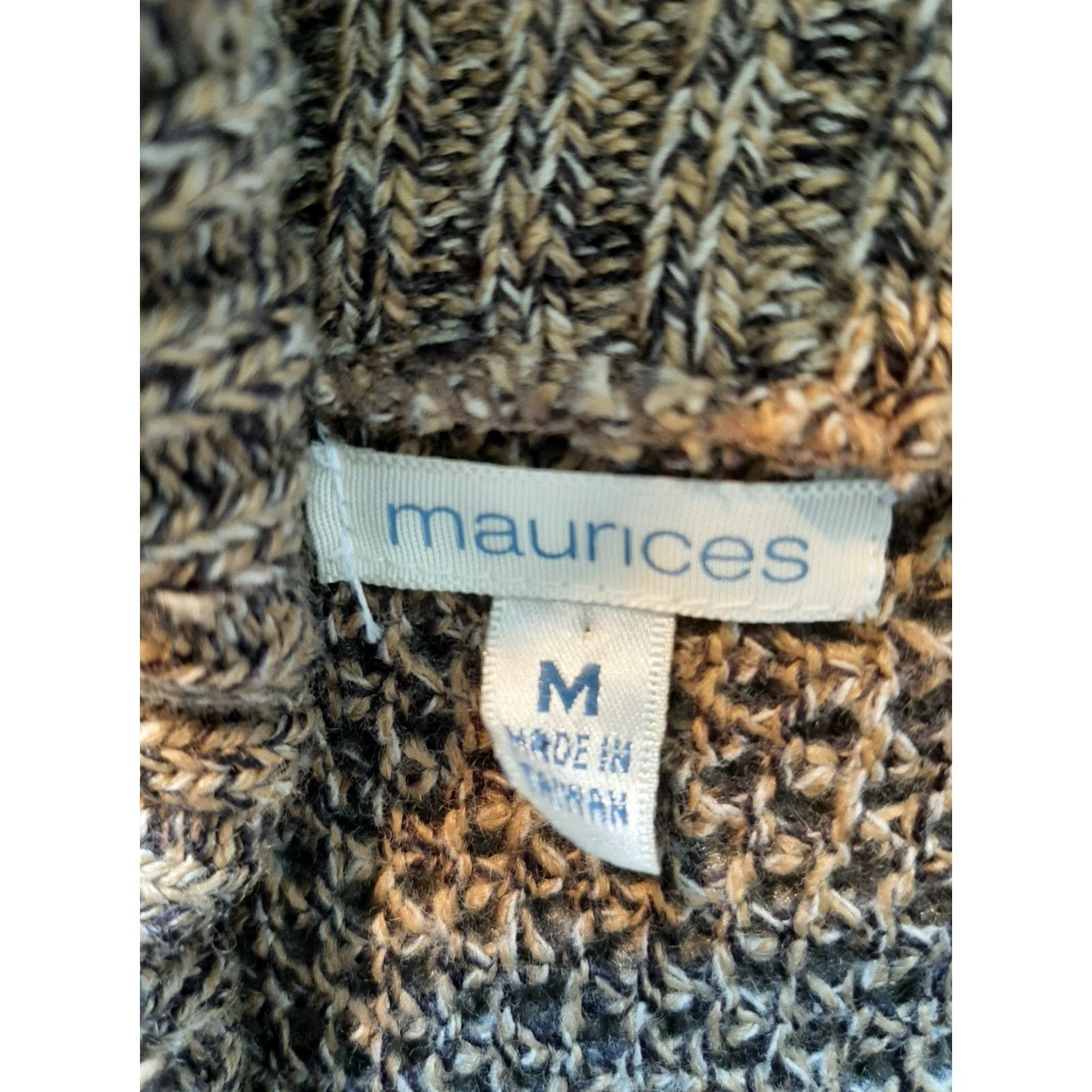 Vintage Maurices Cardigan Open Front M Medium Brown Tan 3/4 Sleeve Knit Womens Cardigan Size M / US 6-8 / IT 42-44 - 2 Thumbnail