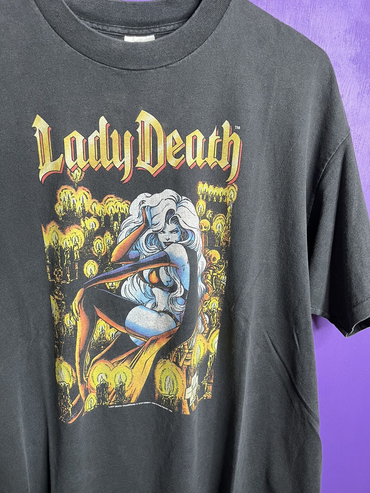 Marvel Comics × Vintage Vintage 1994 Marvel Lady death character t-shirt Size US XL / EU 56 / 4 - 3 Thumbnail
