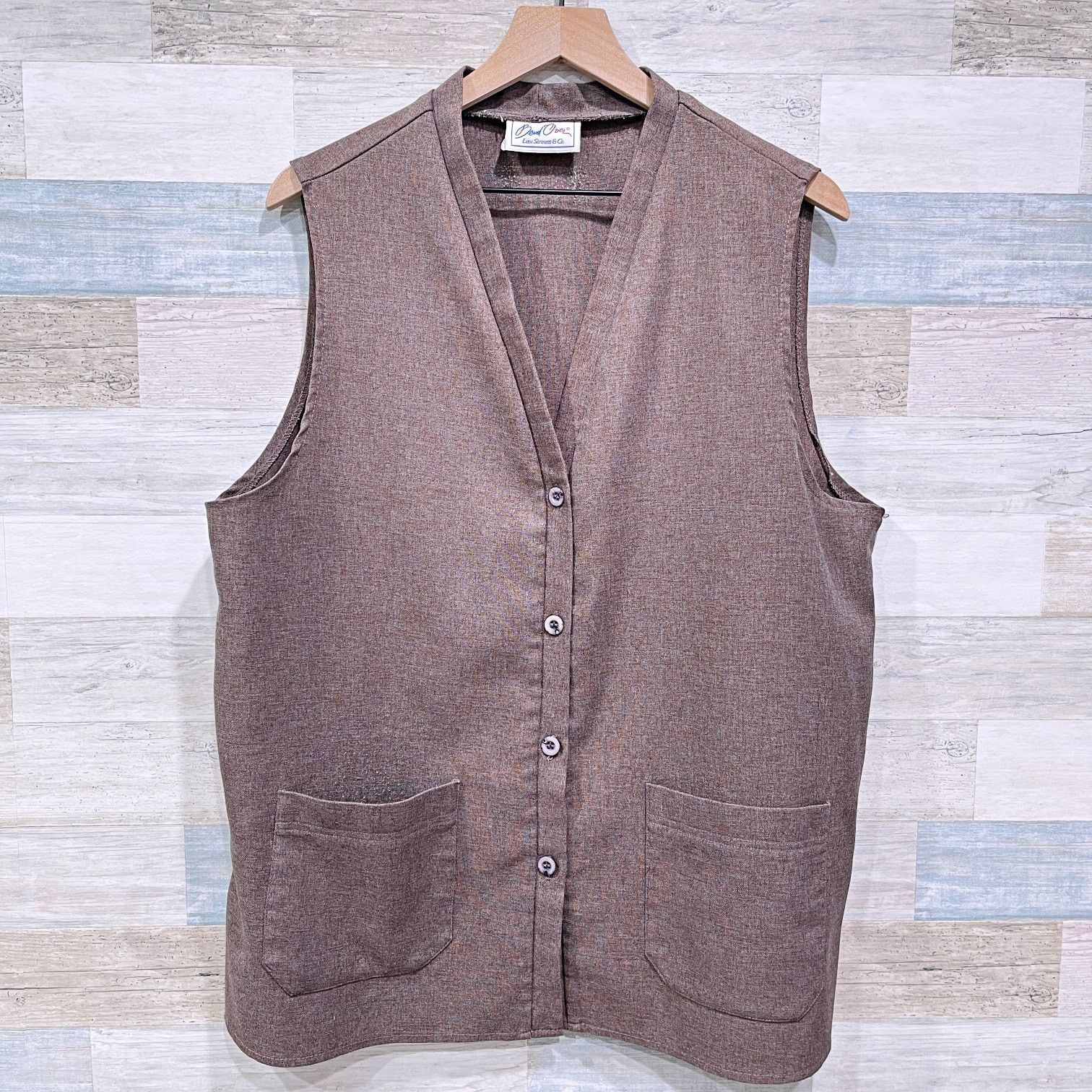 Vintage Bend Over Levi Strauss VTG 70s Vest Skirt Suit Brown USA Size 34" / US 12 / IT 48 - 2 Thumbnail