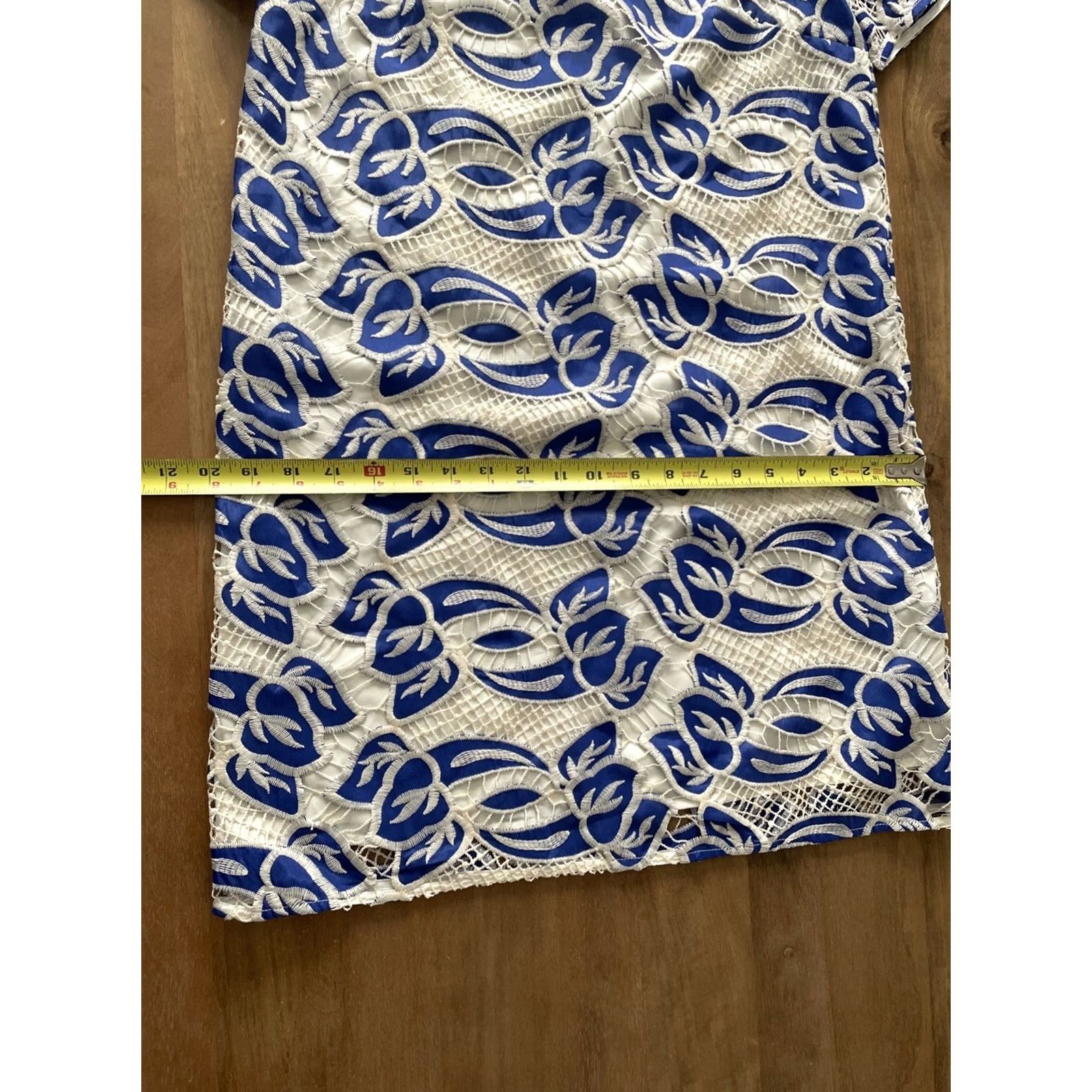 Sam Edelman Sam Edelman Dress Women Size 2 Floral Embroidered Artisanal Lace Shift Blue/White Size XS / US 0-2 / IT 36-38 - 6 Thumbnail