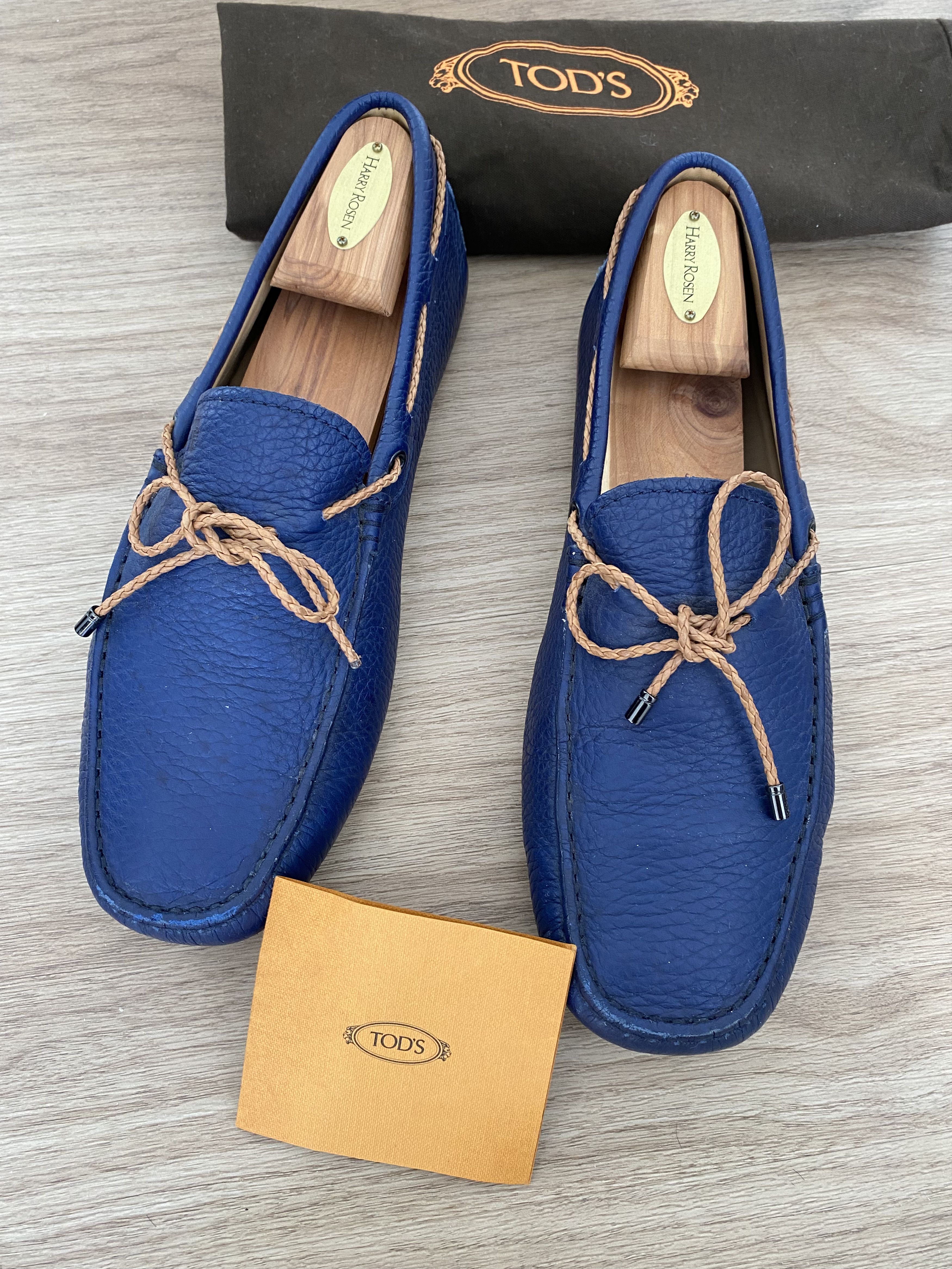 Tod's Tod's Gommino Blue Pebbled Leather Driving Loafers Size UK 7 Size US 8 / EU 41 - 1 Thumbnail