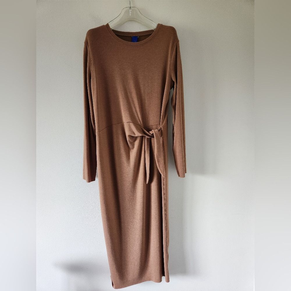 Kit and Ace KIT AND ACE Wave Viscose Minimalist Grey Long Sleeve Dress M |  Grailed