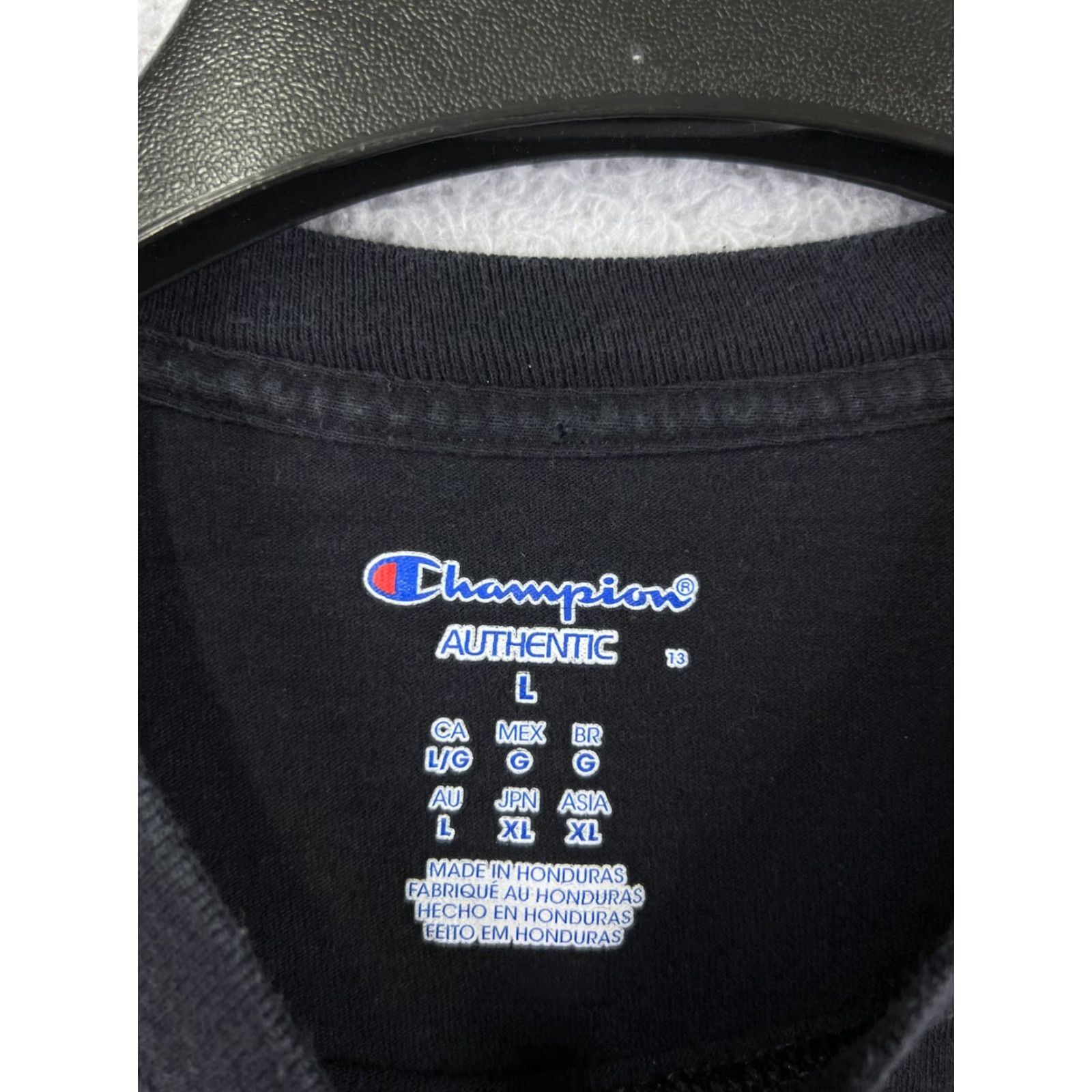 Champion Champion Shirt Mens Large Black Short Sleeve Crew Neck 100% Cotton Athletic Size US L / EU 52-54 / 3 - 3 Thumbnail