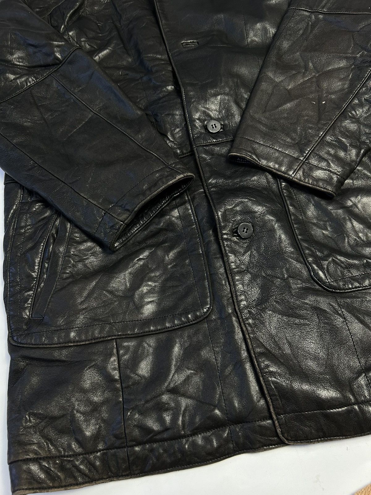 Genuine Leather × Japanese Brand × Krizia Uomo KA UOMO LEATHER JACKET Size US L / EU 52-54 / 3 - 3 Thumbnail