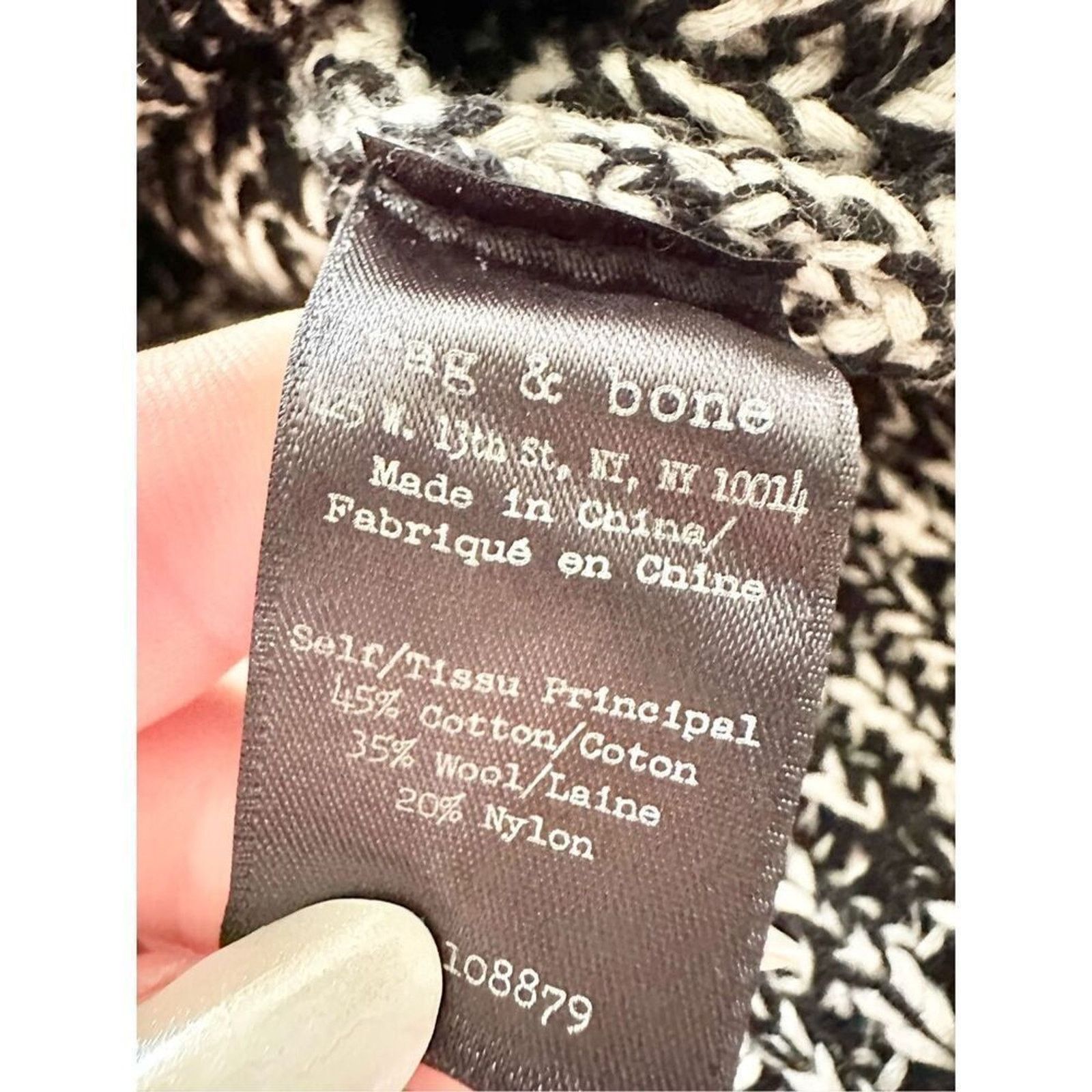 Rag & Bone Rag & Bone Black/White Karen Crew Neck Sweater - Size S Size S / US 4 / IT 40 - 11 Thumbnail