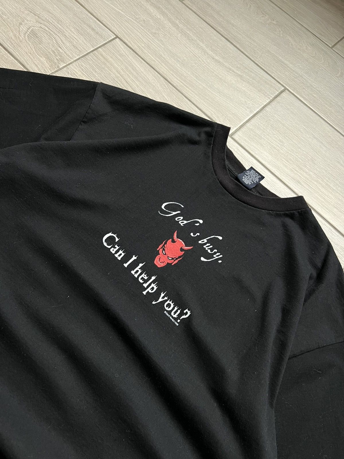 Band Tees Vintage God is Busy Devilish 1999 Band Rock satan tshirt Size US XXL / EU 58 / 5 - 3 Thumbnail