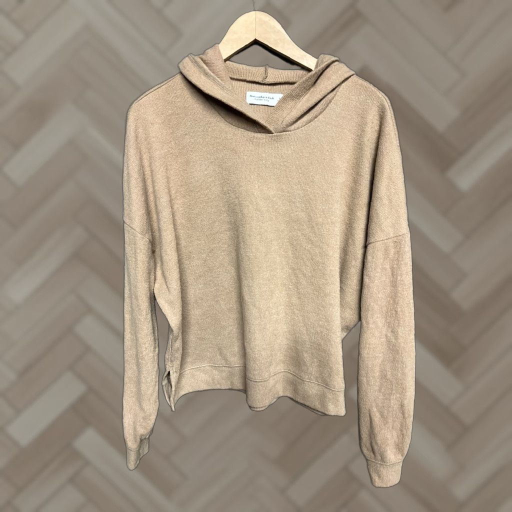 Abercrombie & Fitch Abercrombie & Fitch Soft Collection Hoodie Sweatshirt Crop Top Brown Large Size L / US 10 / IT 46 - 1 Thumbnail