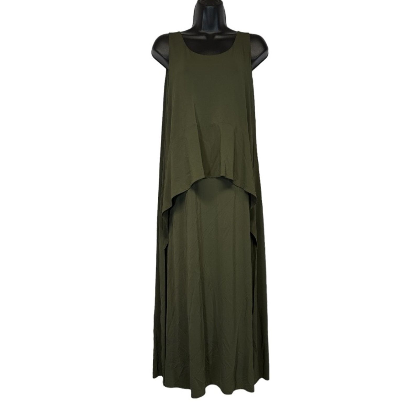 Lafayette 148 Lafayette 148 Olive Green Peplum Sleeveless Maxi Dress Sz XS Size XS / US 0-2 / IT 36-38 - 1 Thumbnail