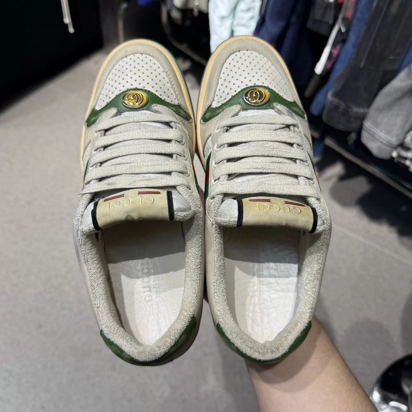 Gucci Gucci GG Enamel Dirtied Women's Sneaker 36 98 New Size US 5.5 / IT 35.5 - 8 Thumbnail