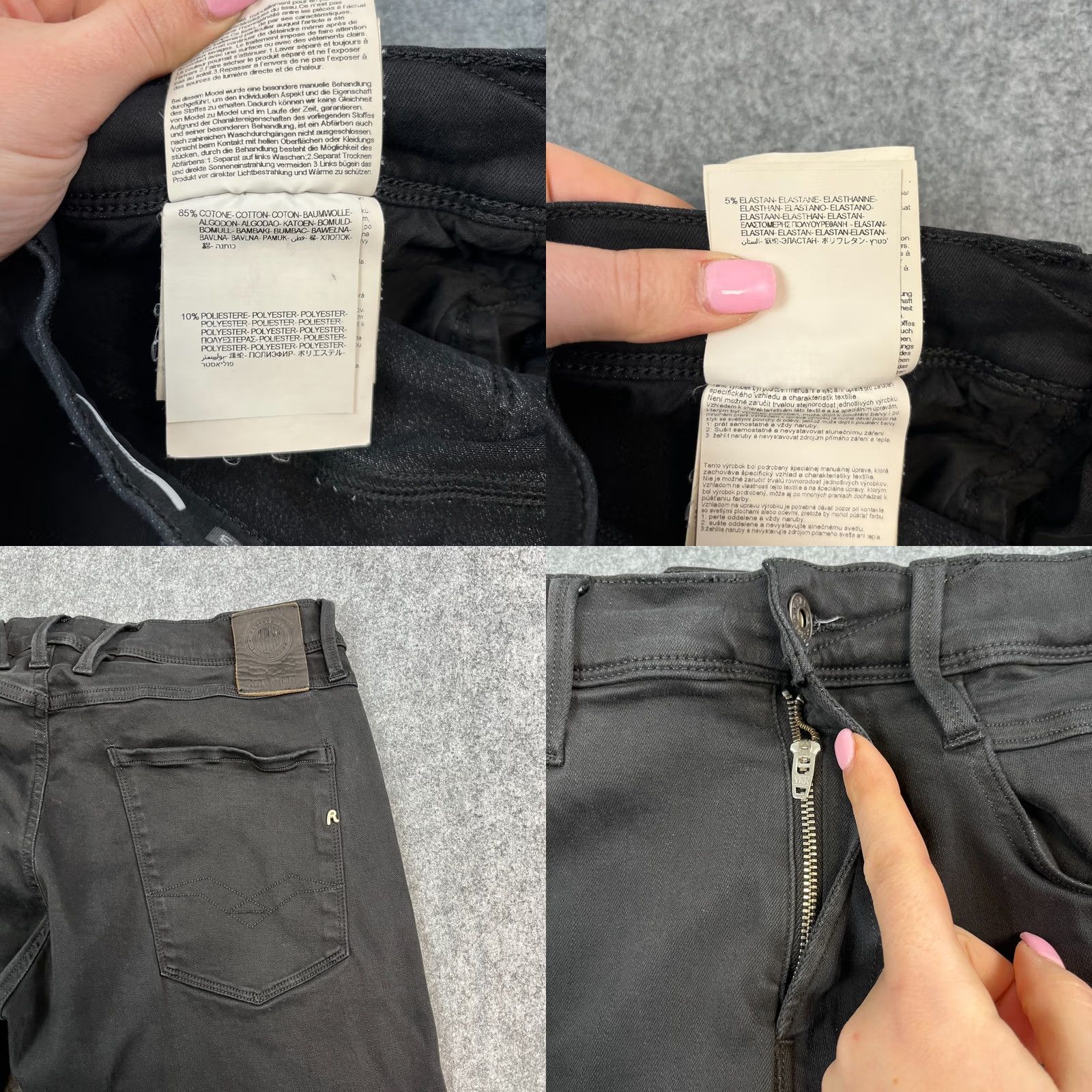 Replay Replay Anbass Jeans Slim Skinny 33 30 Denim Black Stretch 5-Pocket Mens Shirt? Size US 33 - 9 Thumbnail