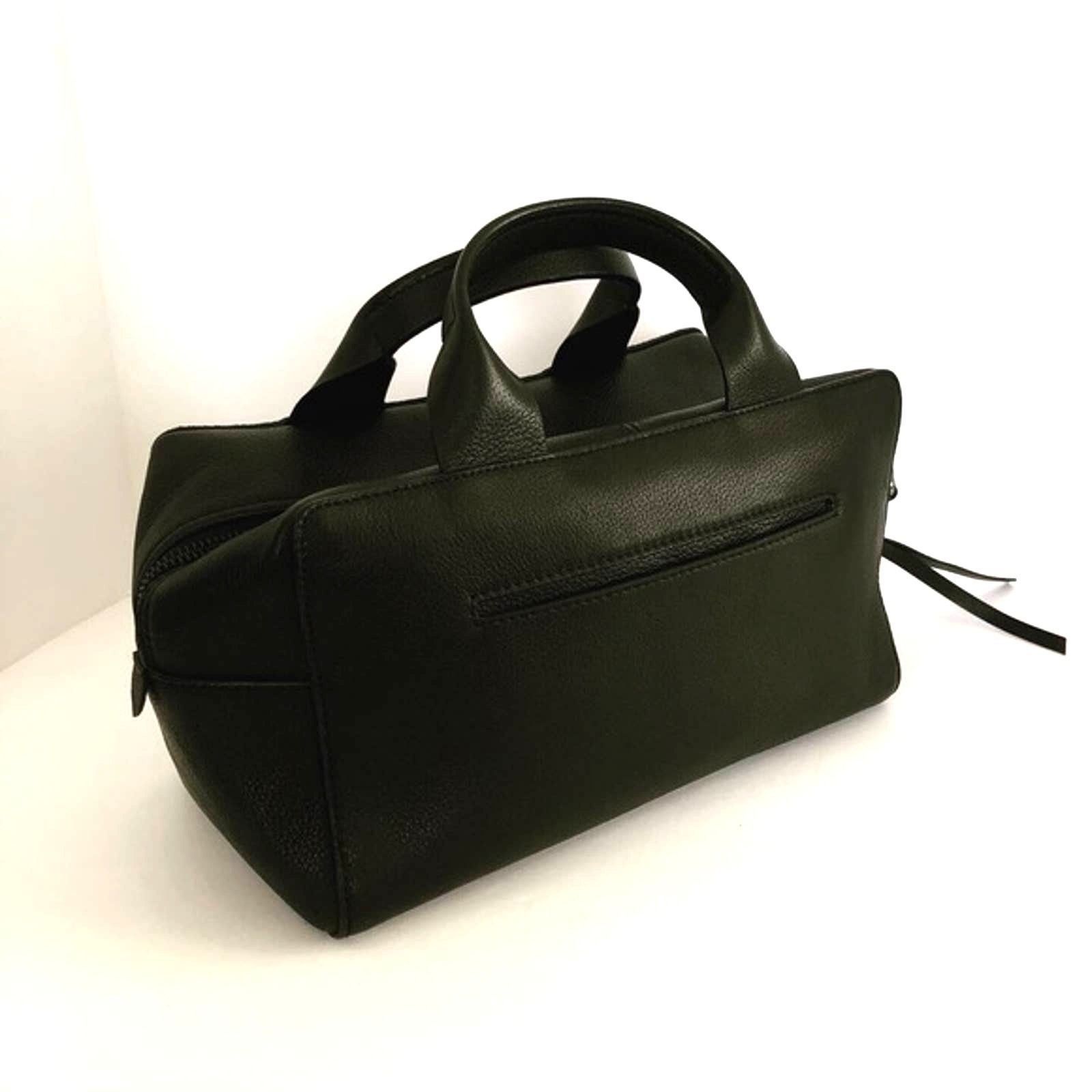 Other T Tahari Satchel Leather Boxy Black Suede Modern Handbag Size ONE SIZE - 8 Thumbnail