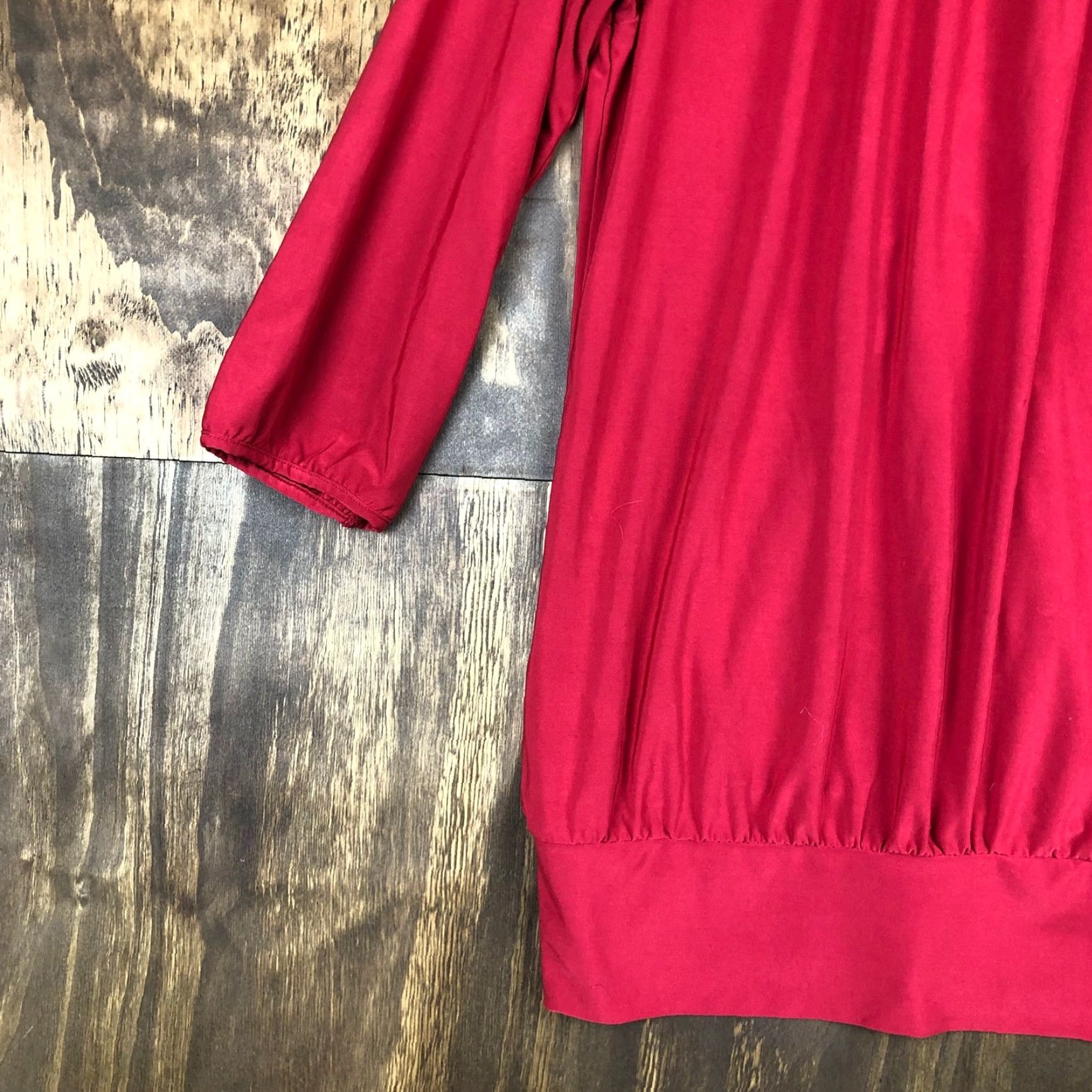 Express Express Shirt Women Red Blouse 3/4 Sleeve Round Neck Stretch S Size S / US 4 / IT 40 - 3 Thumbnail