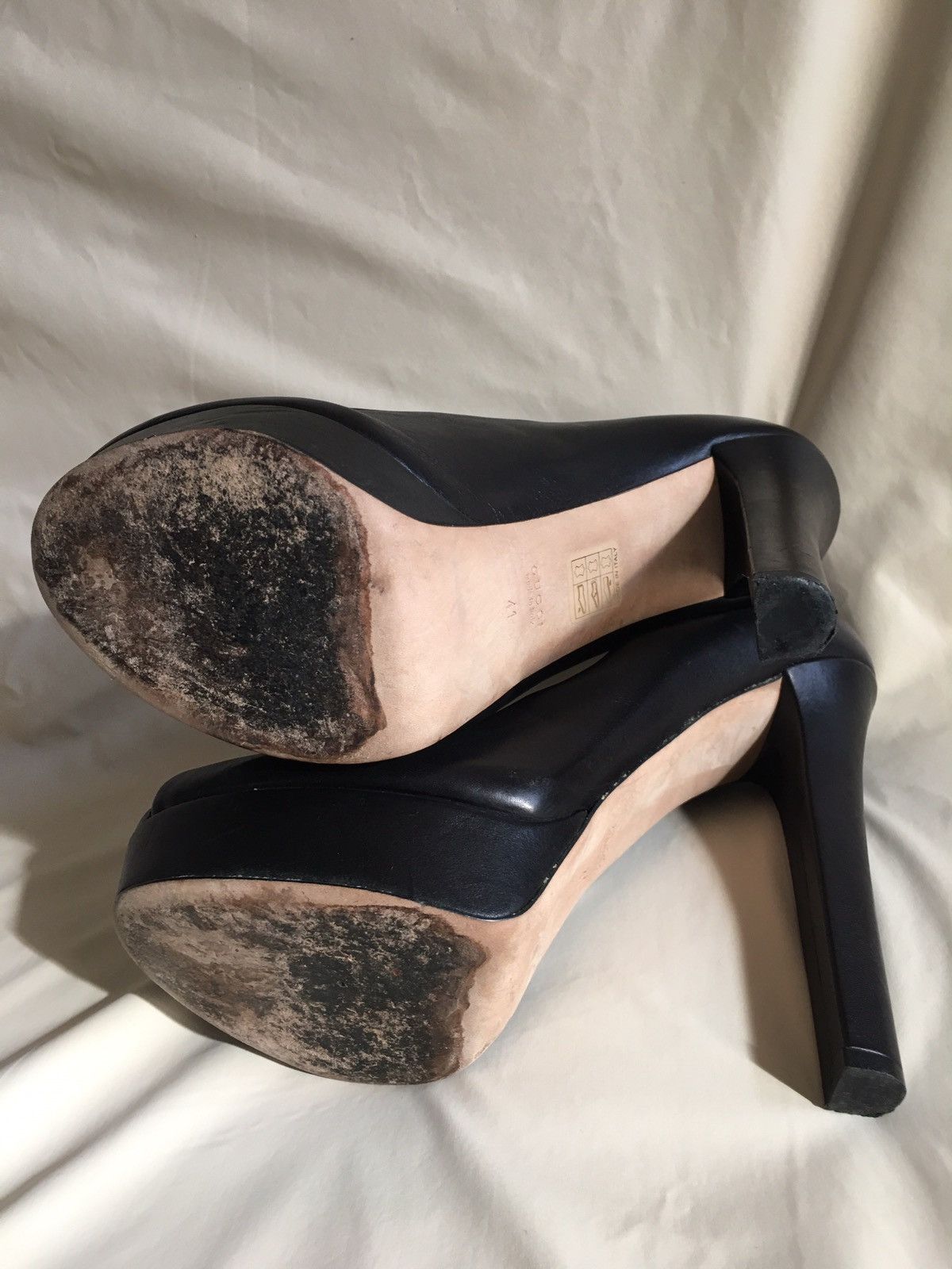 Gucci GUCCI Black Leather Heels Platform Pumps Sandals EU 41 Size US 11 / IT 41 - 11 Thumbnail