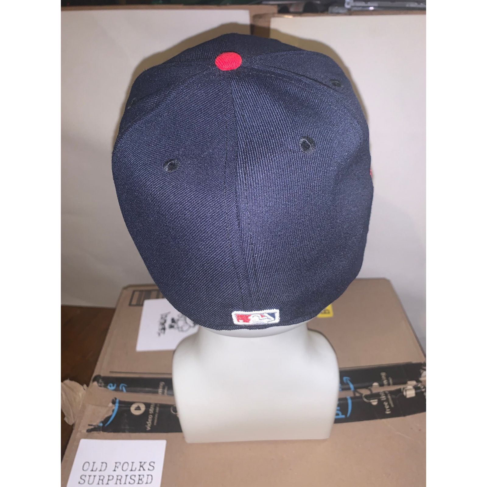 New Era Washington Nationals New Era Fitted Hat 7 5/8 Navy Red Size ONE SIZE - 3 Thumbnail