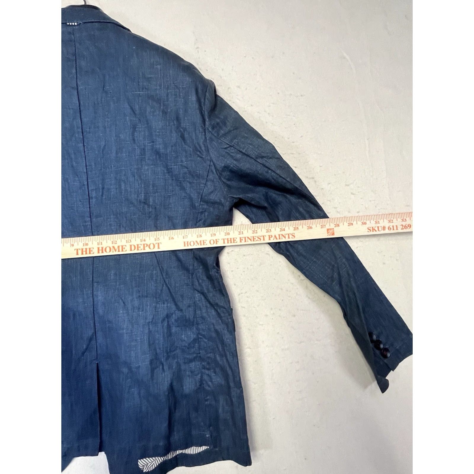 Vintage Five Four Blazer Jacket Blue Linen 2 Button NWT Men's Size L Large Sports Coat Size 42R - 3 Thumbnail