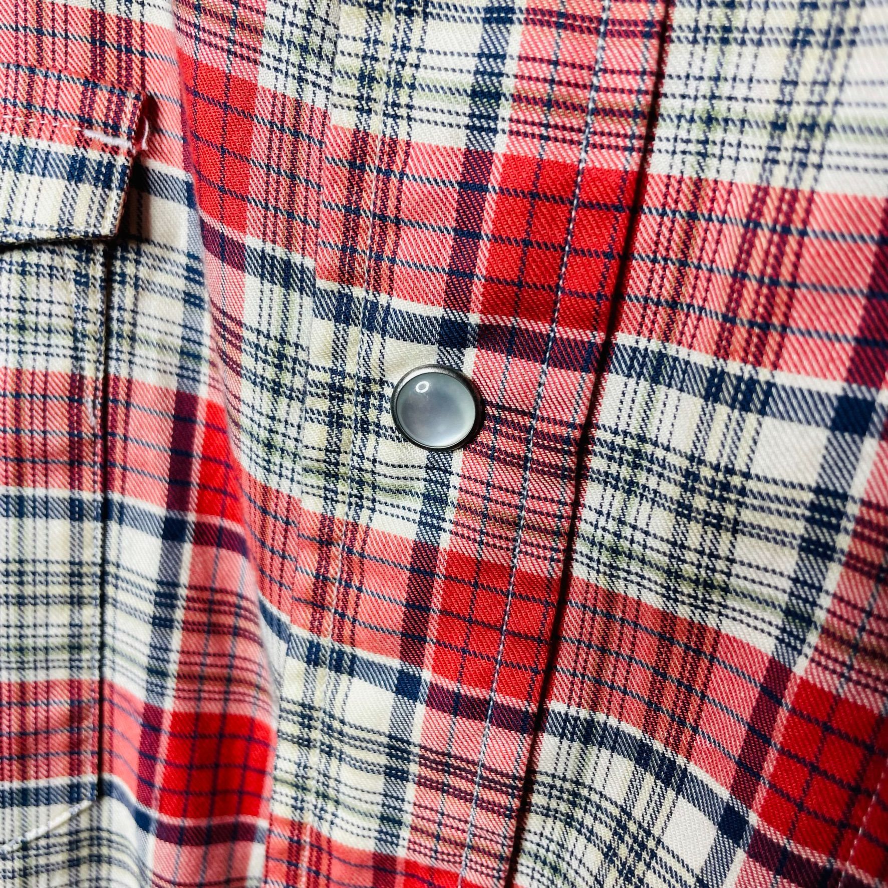 Other Mens Western Pearl Snap Shirt Button Down Plaid Red Blue Top Size US XXL / EU 58 / 5 - 4 Thumbnail