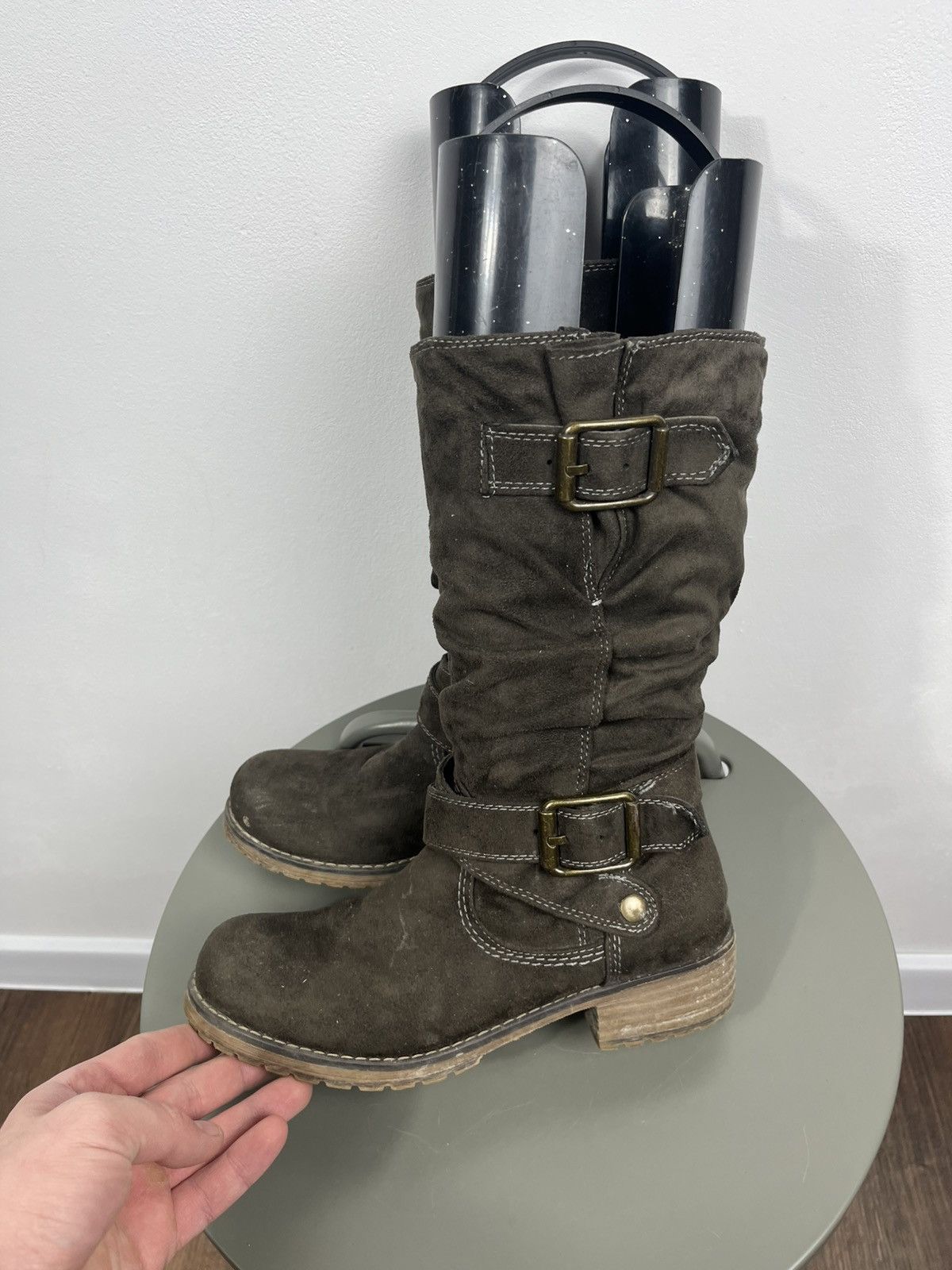 Other Graceland Women Brown Biker Mid Calf Boots Buckle Zip EU 38 Size US 7 / IT 37 - 5 Thumbnail