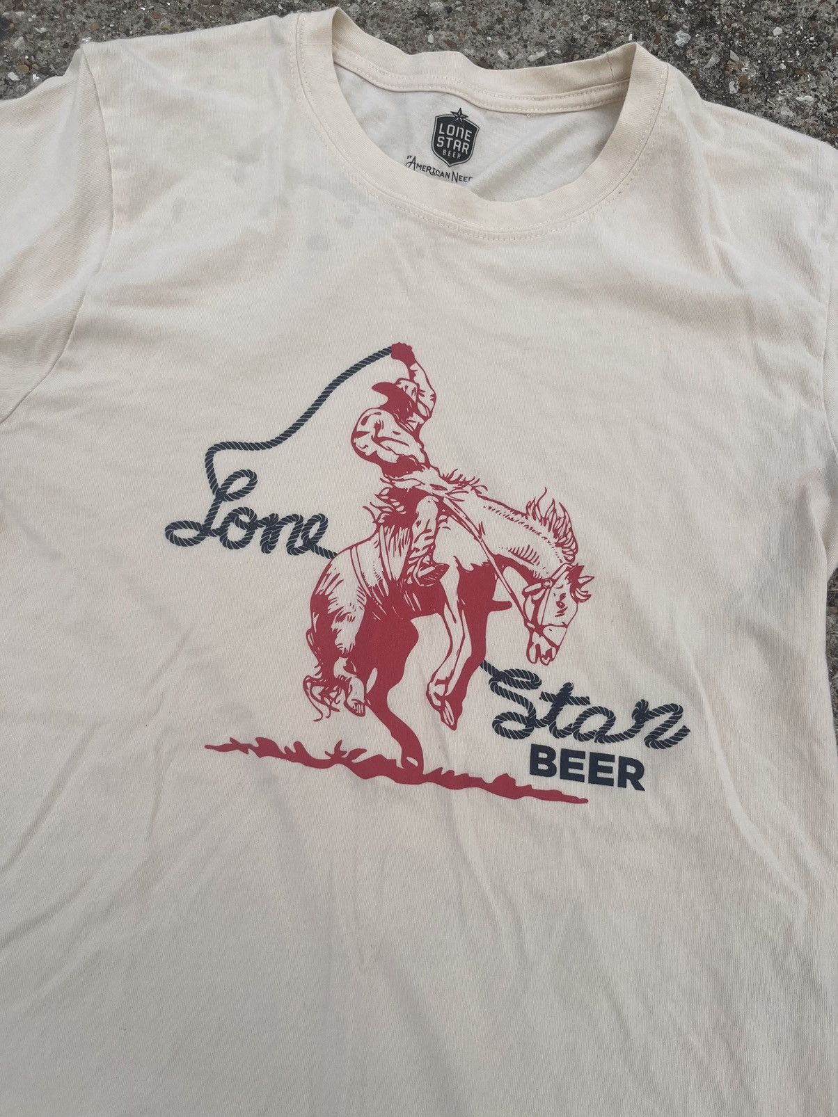 Designer Lone Star Beer Cowboy Lasso Graphic Tee Size US S / EU 44-46 / 1 - 1 Thumbnail