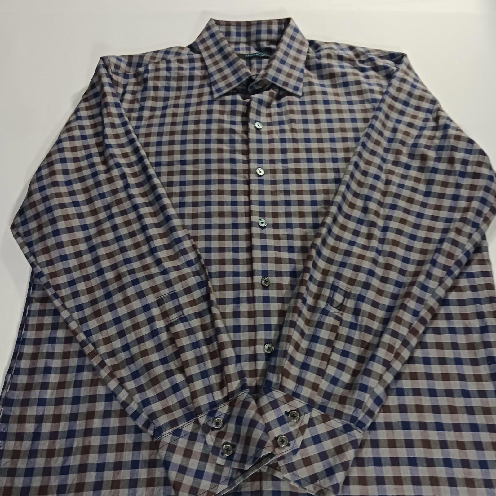 Zachary Prell Zachary Prell Shirt Men’s XL Gray Blue Brown Plaid Button Up Size US XL / EU 56 / 4 - 9 Thumbnail