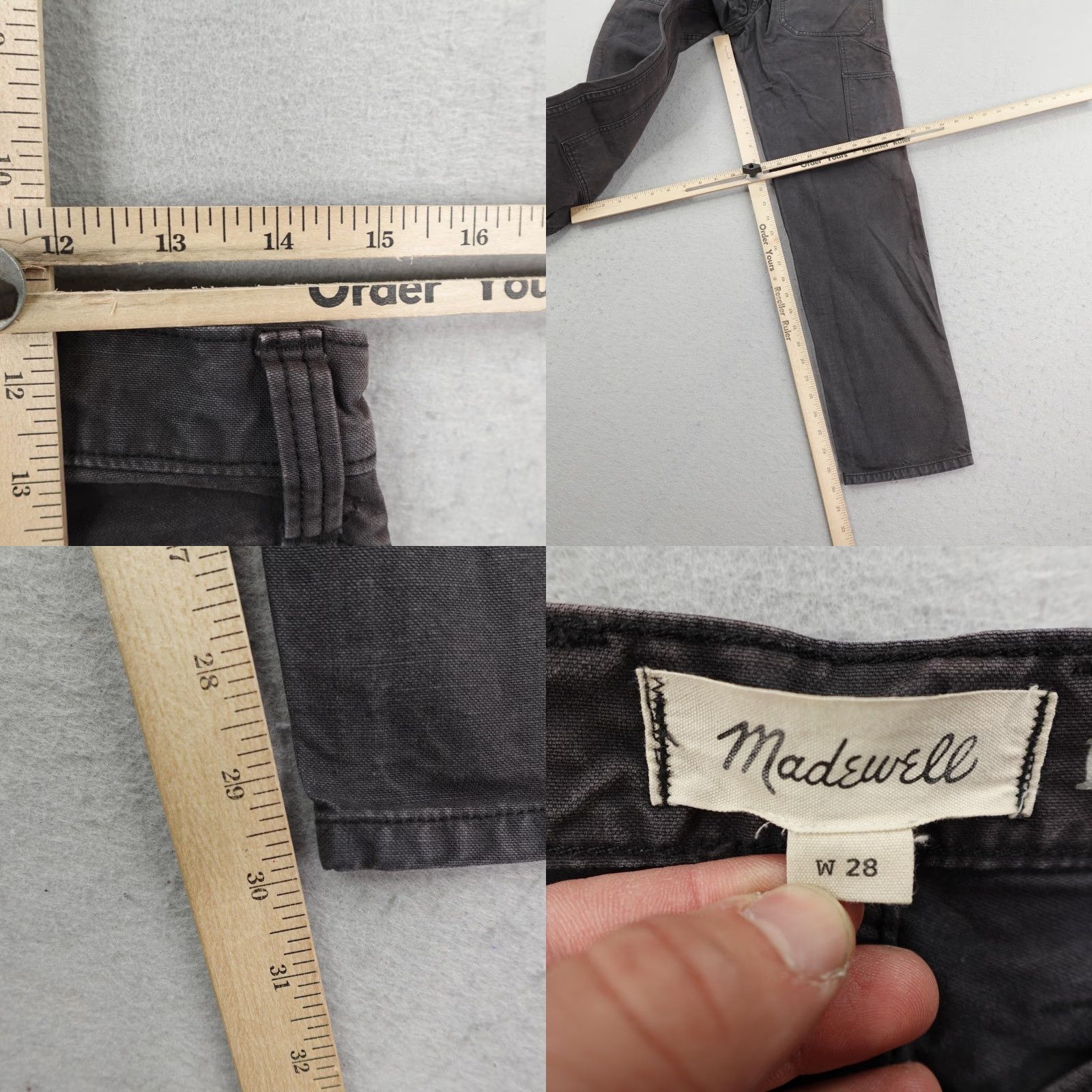 Madewell Madewell Pants Mens 28 Regular Gray Relaxed Straight Carpenter Button Fly Workwear Casual Mens Size US 28 / EU 44 - 8 Thumbnail