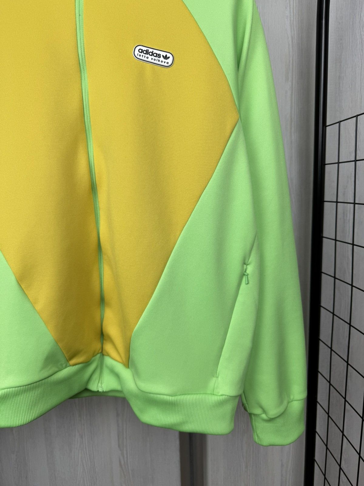 Adidas Adidas x Lotta Volkova Green Yellow Podium Track Top Jacket Size M / US 6-8 / IT 42-44 - 5 Thumbnail
