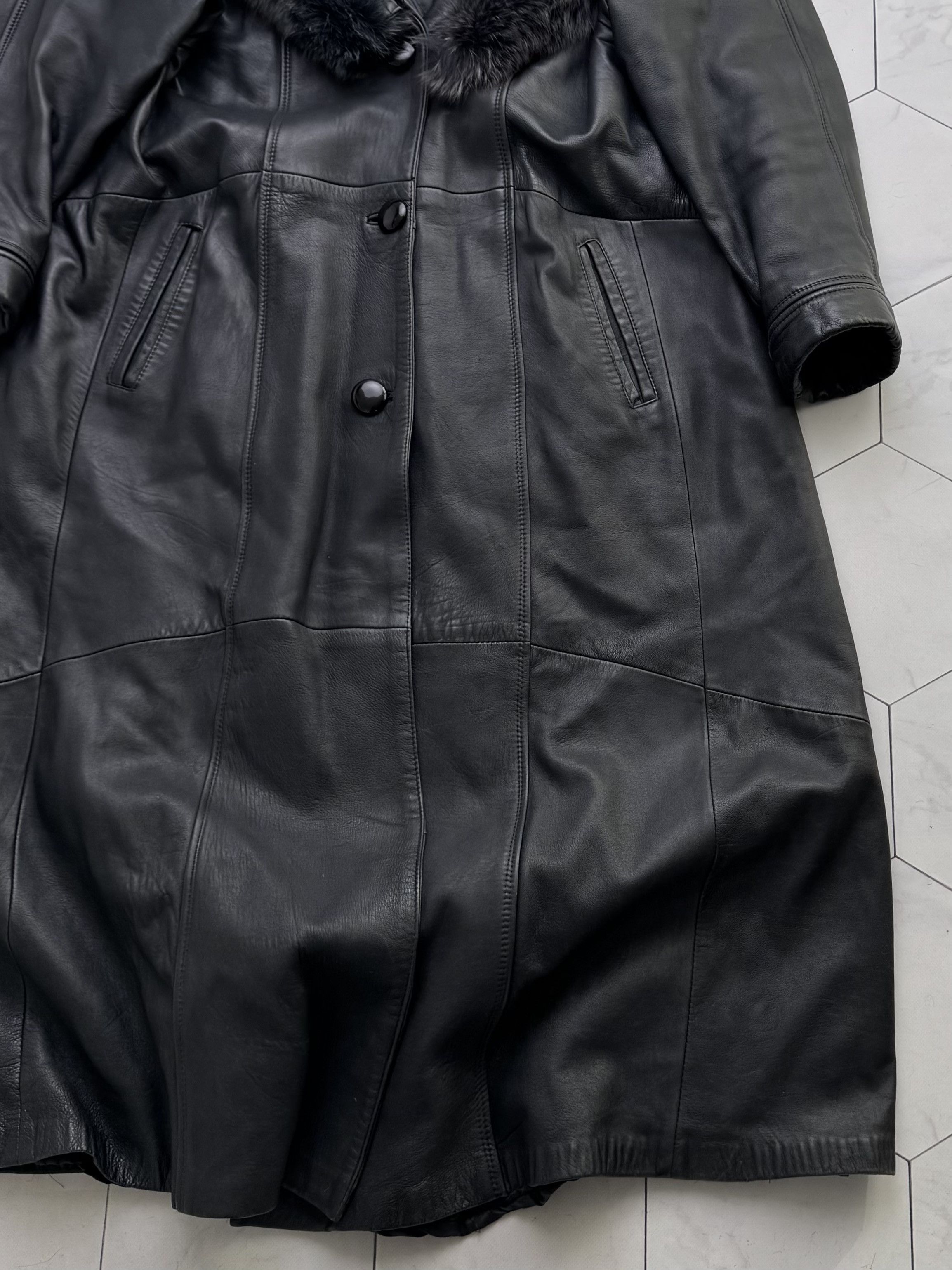 Vintage Vintage Leather Coat Hooded Long Winter Jacket Outerwear B4 Size L / US 10 / IT 46 - 9 Thumbnail
