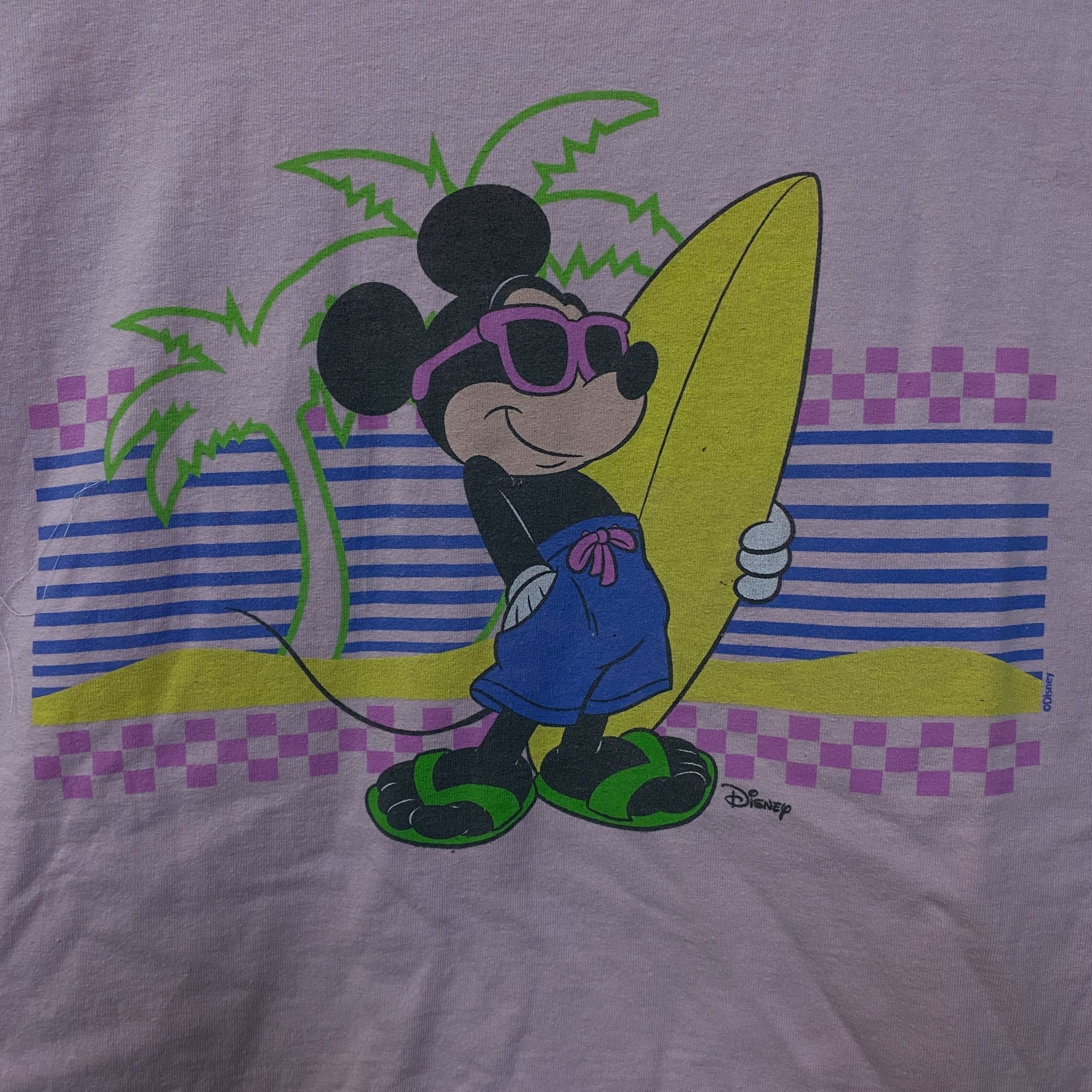 Disney Junk Food Clothing Mickey Mouse Surf Flea Market Pink Crop T Size XL / US 12-14 / IT 48-50 - 2 Thumbnail