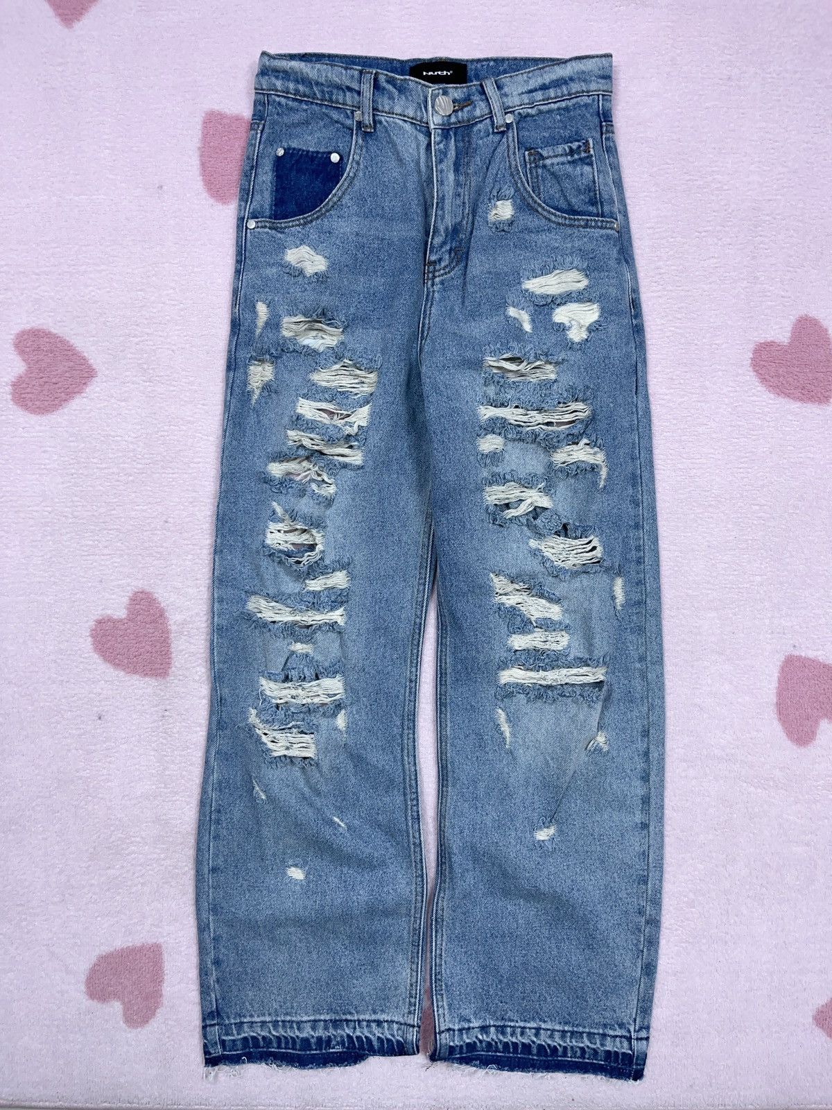 Japanese Brand ➕ NUTH distressed baggy jeans trashed y2k balenciaga vibes Size 28" / US 6 / IT 42 - 1 Thumbnail
