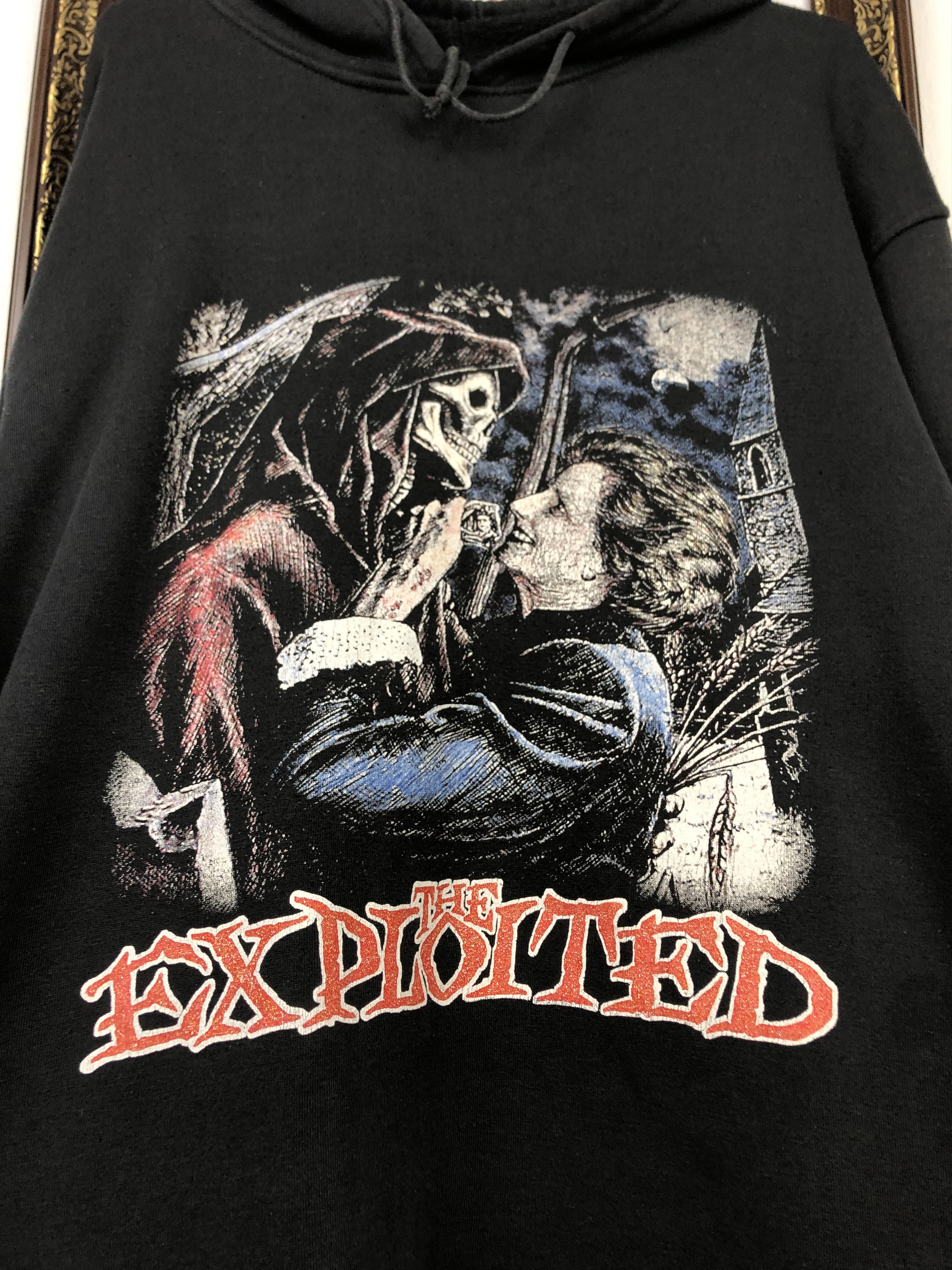 Band Tees × Vintage Vintage The Exploited Hoodie Jacket Rock Metal Black Band Size US XL / EU 56 / 4 - 3 Thumbnail