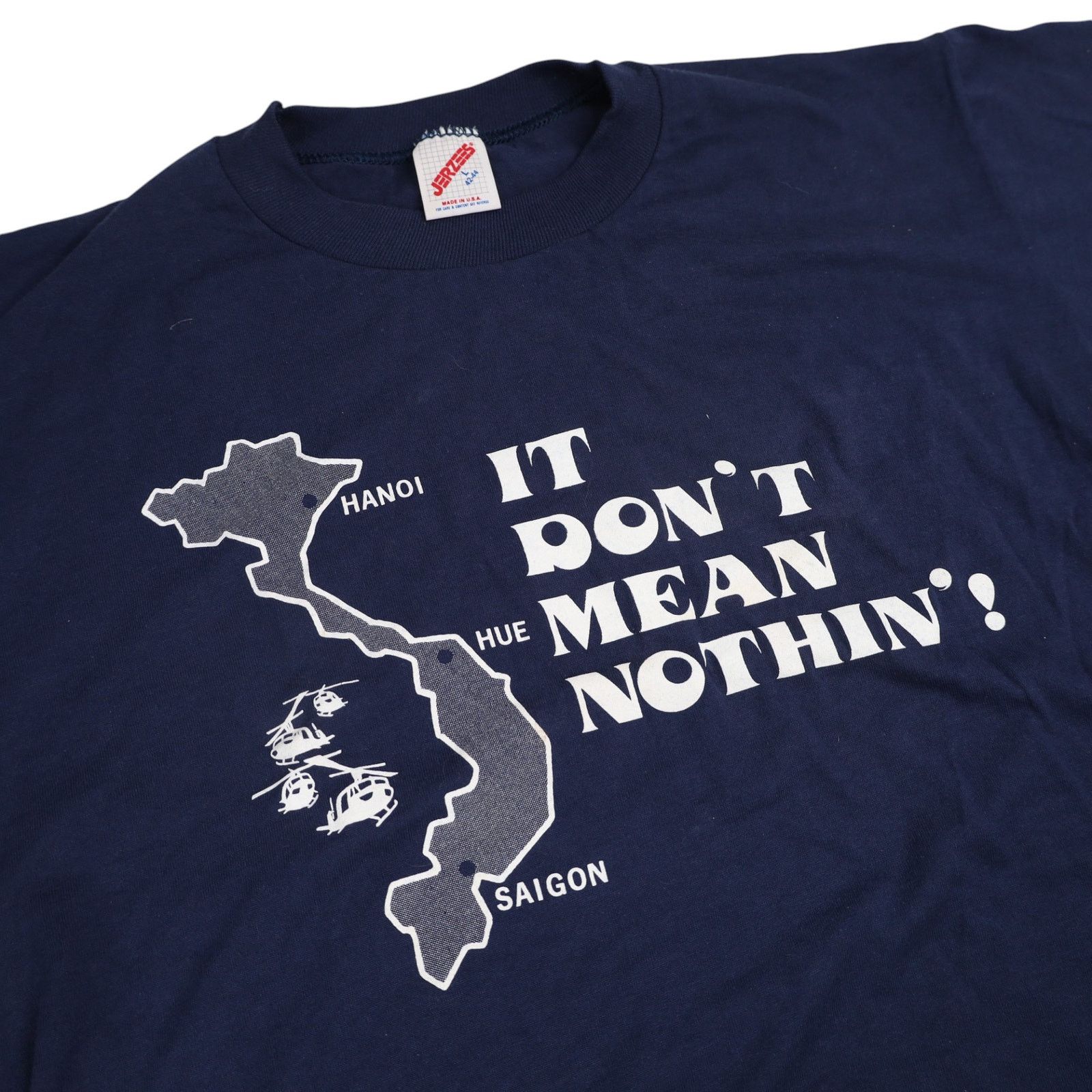 Jerzees × Vintage Vintage "It Dont Bean Nothin!" Vietnam Graphic T Shirt Size US L / EU 52-54 / 3 - 4 Thumbnail