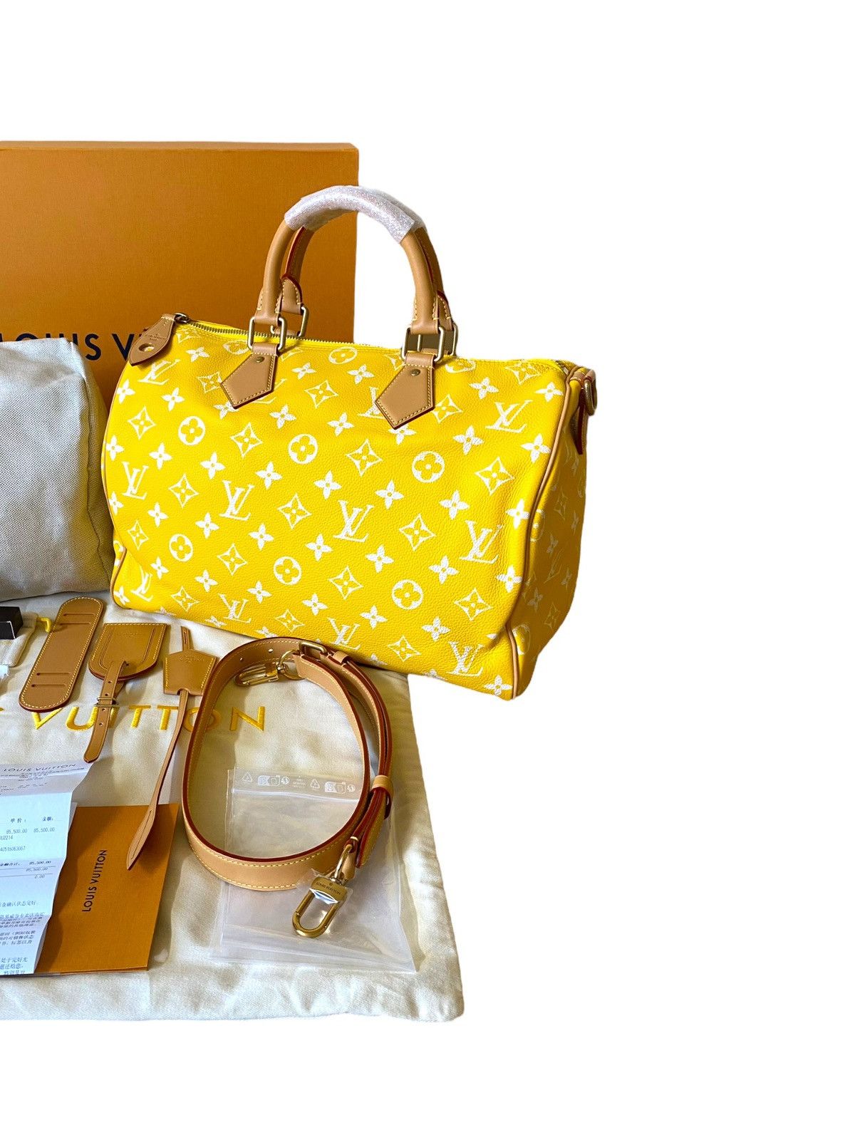 Louis Vuitton Louis Vuitton Yellow Speedy P9 40 Duffel Keepall Bandouliere Size 40 - 3 Thumbnail