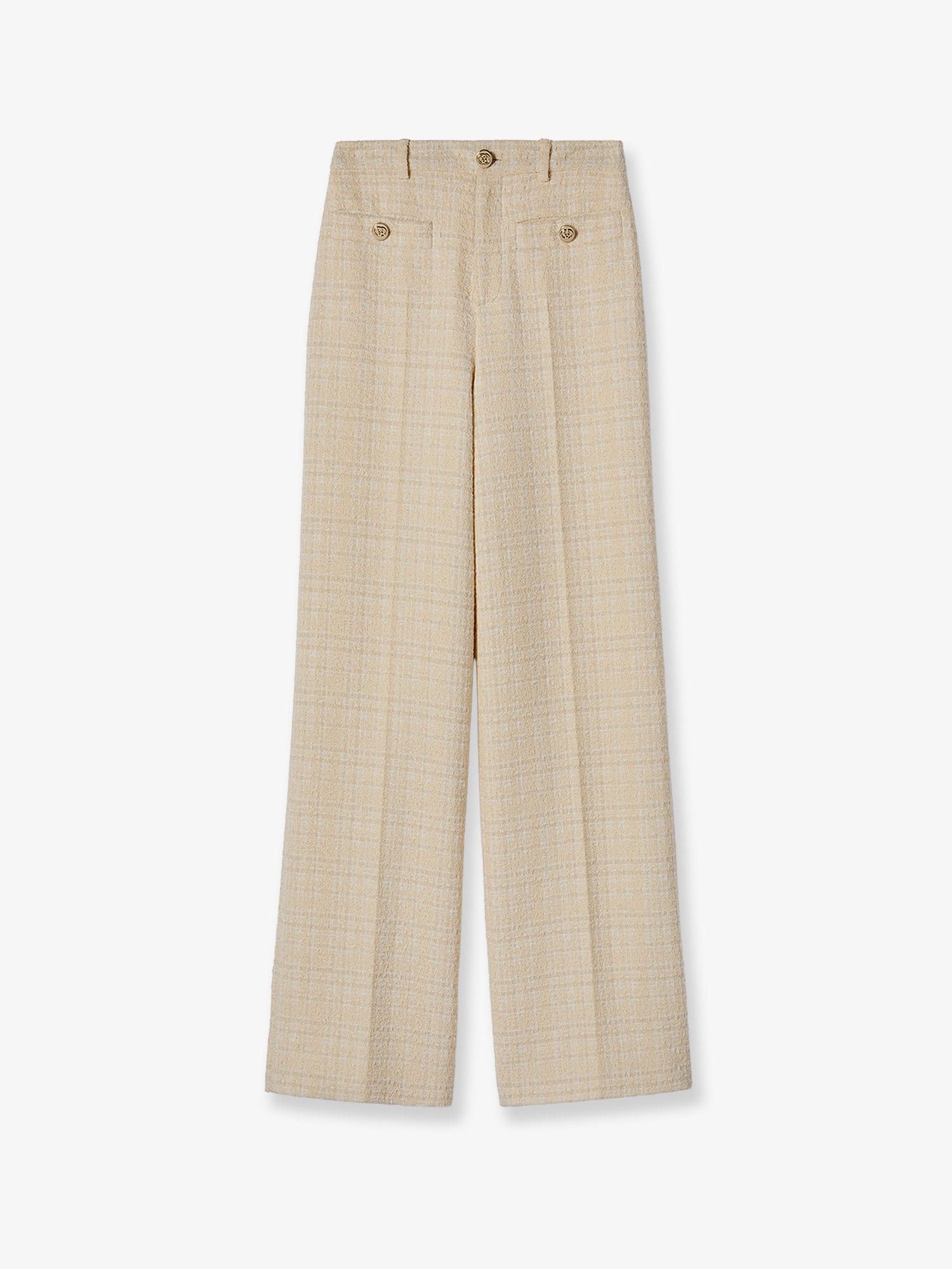 Gucci Cotton Blend Trousers With Checked Pattern Size 28" / US 6 / IT 42 - 1 Thumbnail