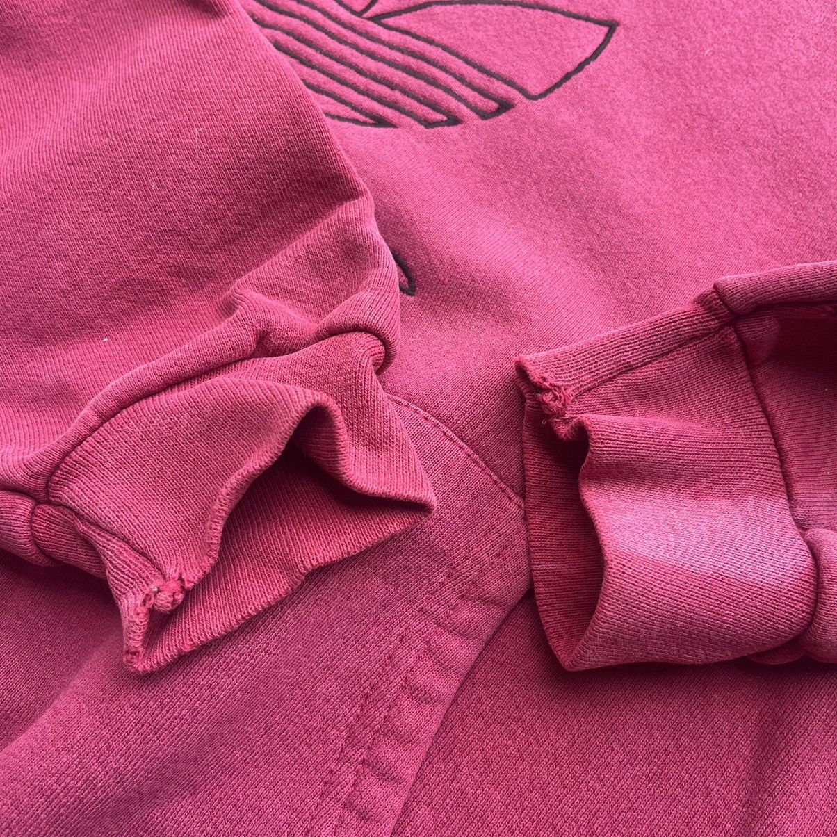Adidas × Vintage Vintage 90s Adidas Distressed Sunfaded Baggy boxy red Hoodie Size US M / EU 48-50 / 2 - 2 Thumbnail