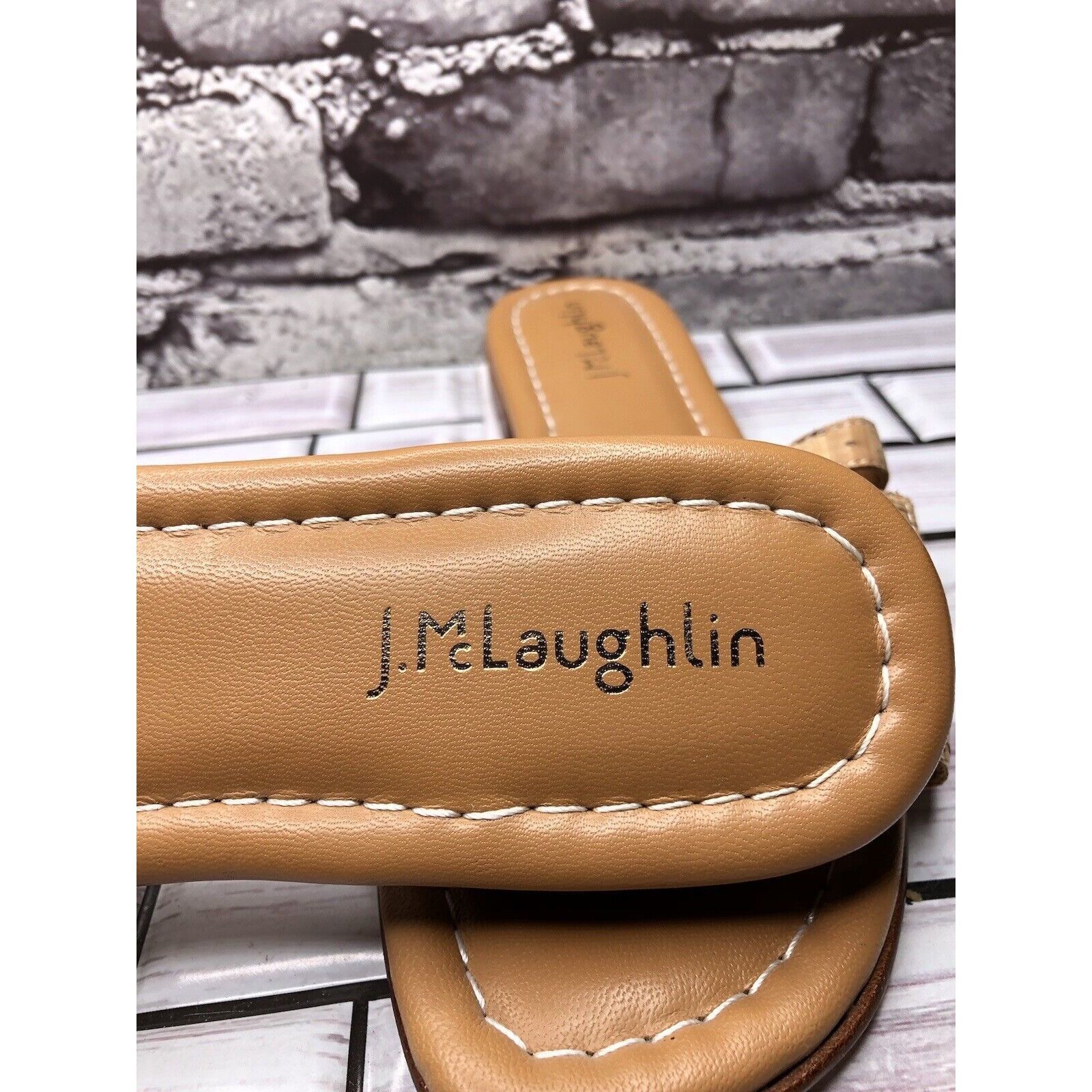 J.McLaughlin J. McLaughlin WILLA Tan Leather Cork Flat Slides Sandals Wom Size US 7.5 / IT 37.5 - 13 Thumbnail