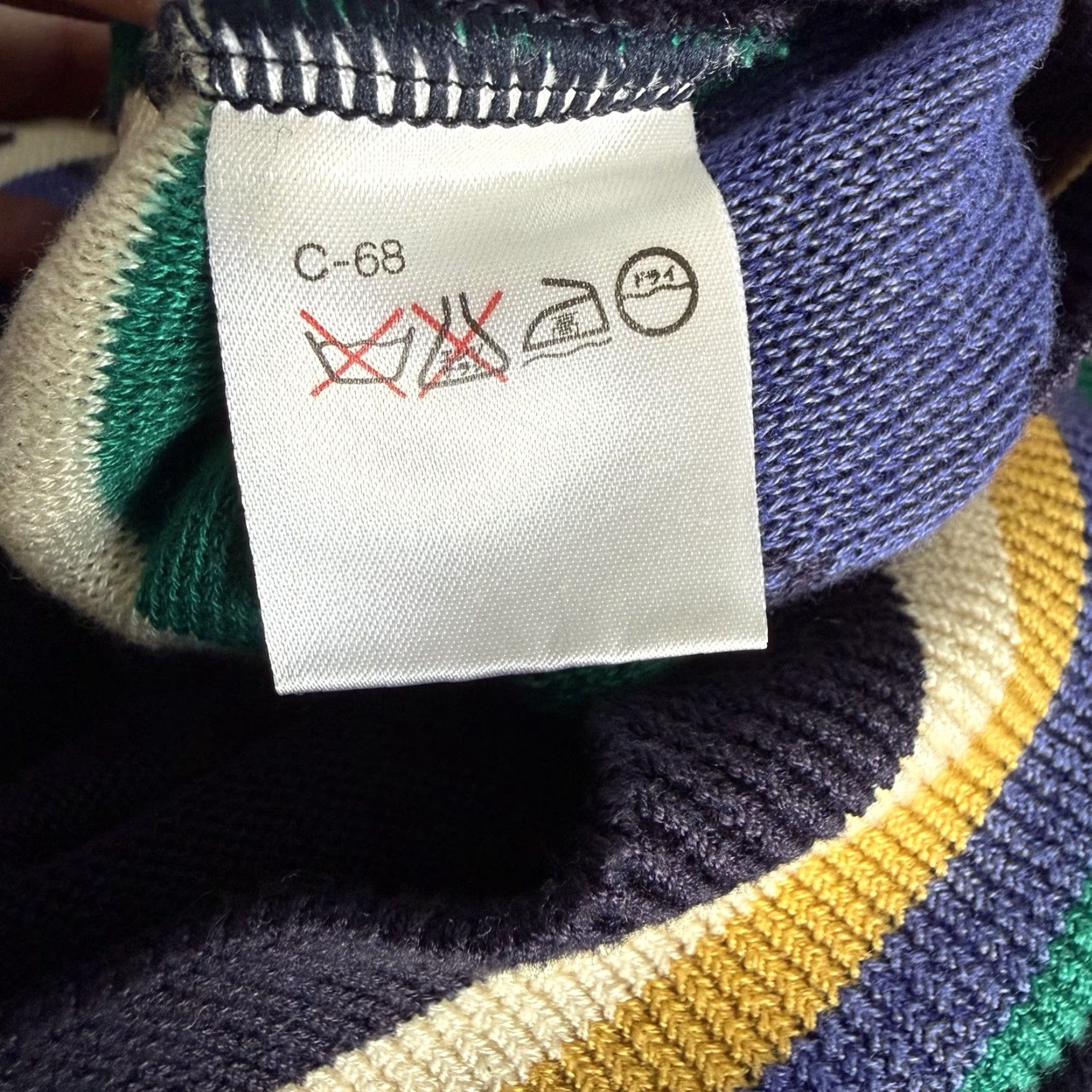Vintage VINTAGE Jeff Sayre Paris Cotton Sweater Geo Bird Pattern Blue Multi Sz L Size US L / EU 52-54 / 3 - 8 Thumbnail