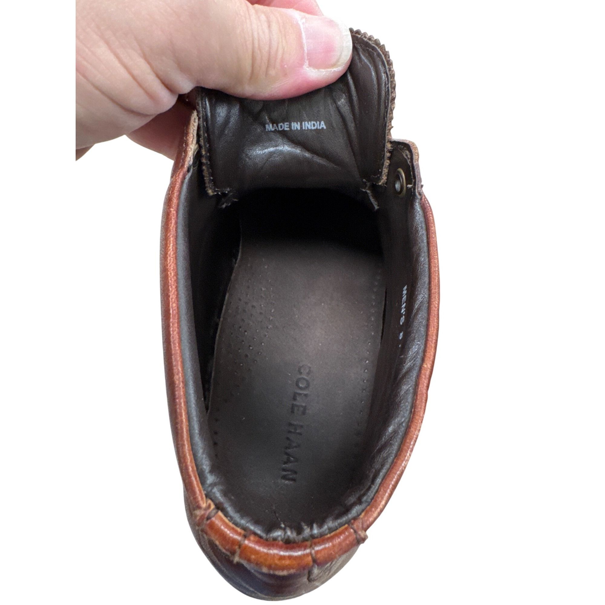 Cole Haan Cole Haan Mens Brown Leather Ankle Wingtip Boots 8M SKU 7796 Size US 8 / EU 41 - 13 Thumbnail