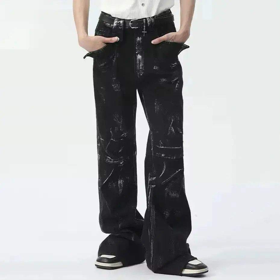 Japanese Brand Design Straight Baggy Printed Jeans Pants y2k Size US 34 / EU 50 - 2 Thumbnail