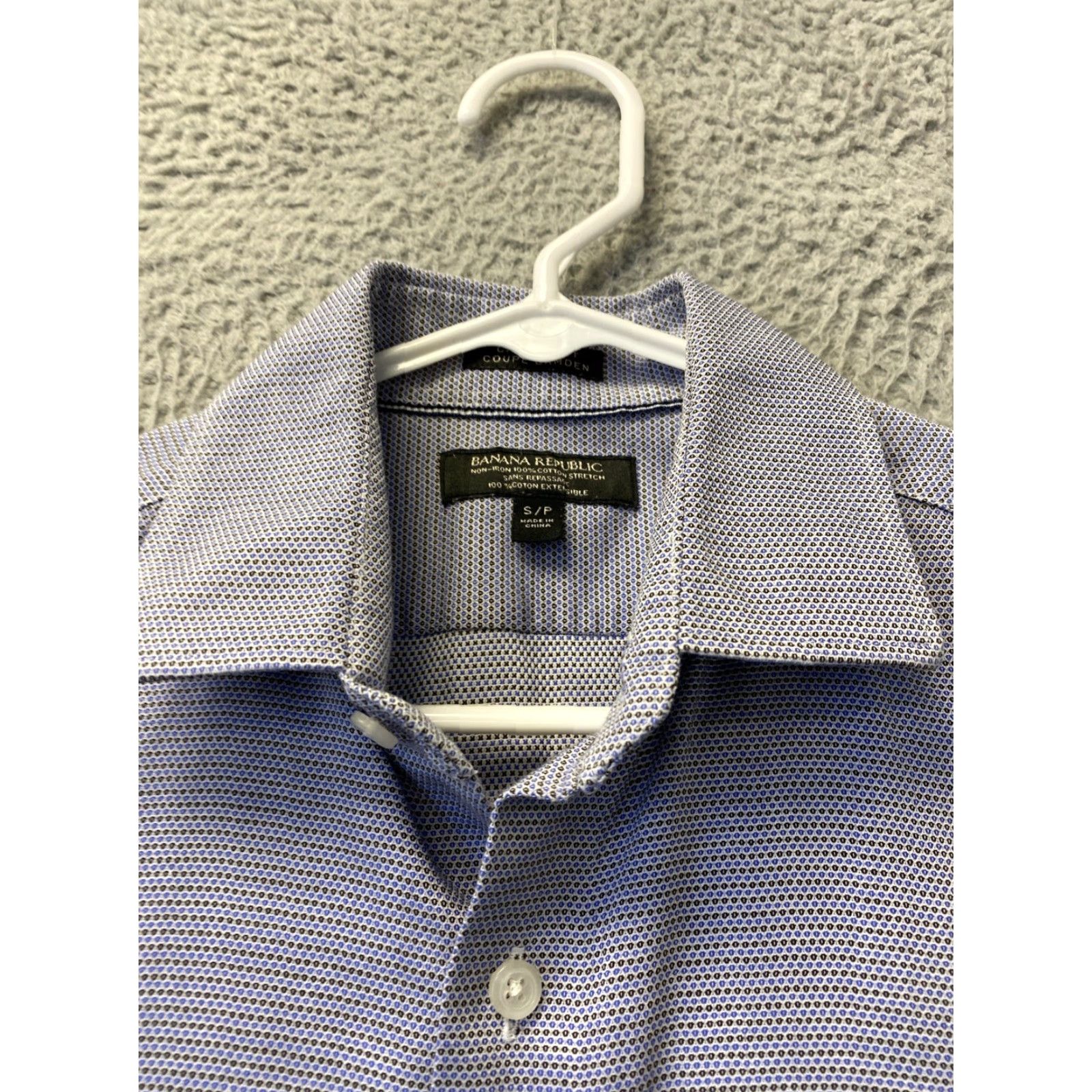 Banana Republic VINTAGE Banana Republic Dress Shirt Men's Slim Fit Long Sleeve Casual All Seasons Geometric Pattern Gray Size S Size 36R - 3 Thumbnail