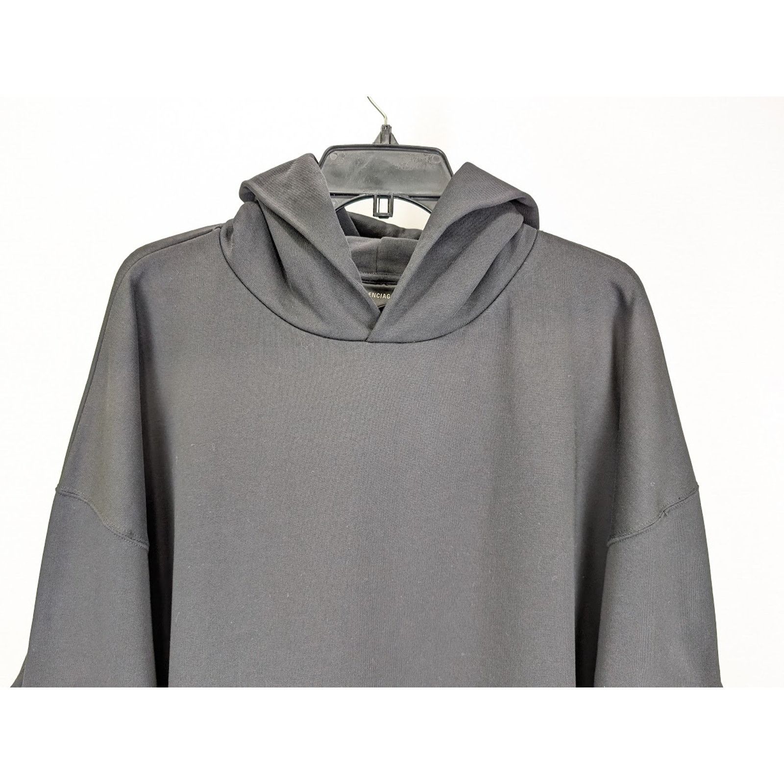 Balenciaga o1rshd1 Moll Bouclet Large Fit Hoodie in Black/White Size US M / EU 48-50 / 2 - 4 Thumbnail